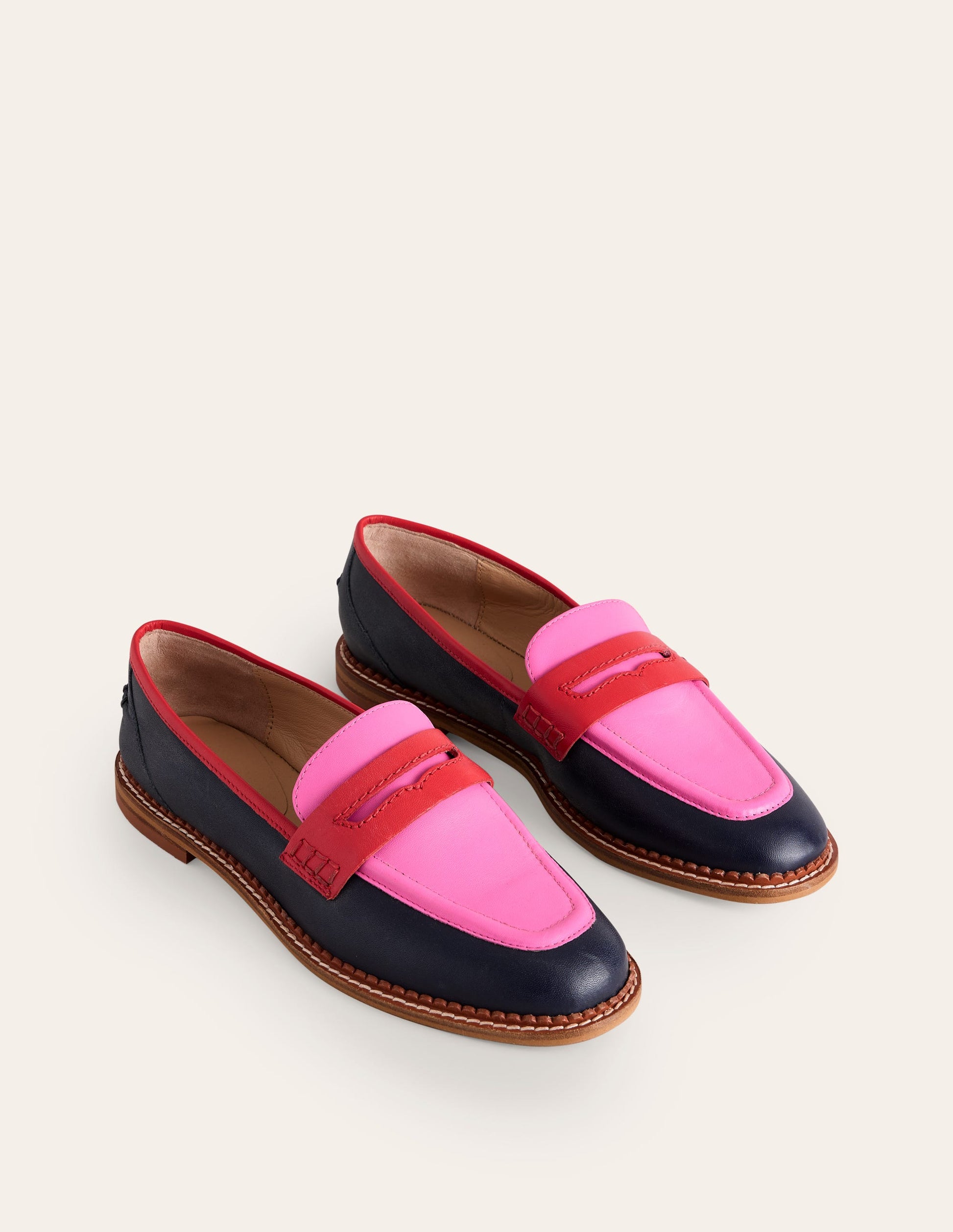 Nya Pennyloafer-Marineblau/Rosa Turmalin-3