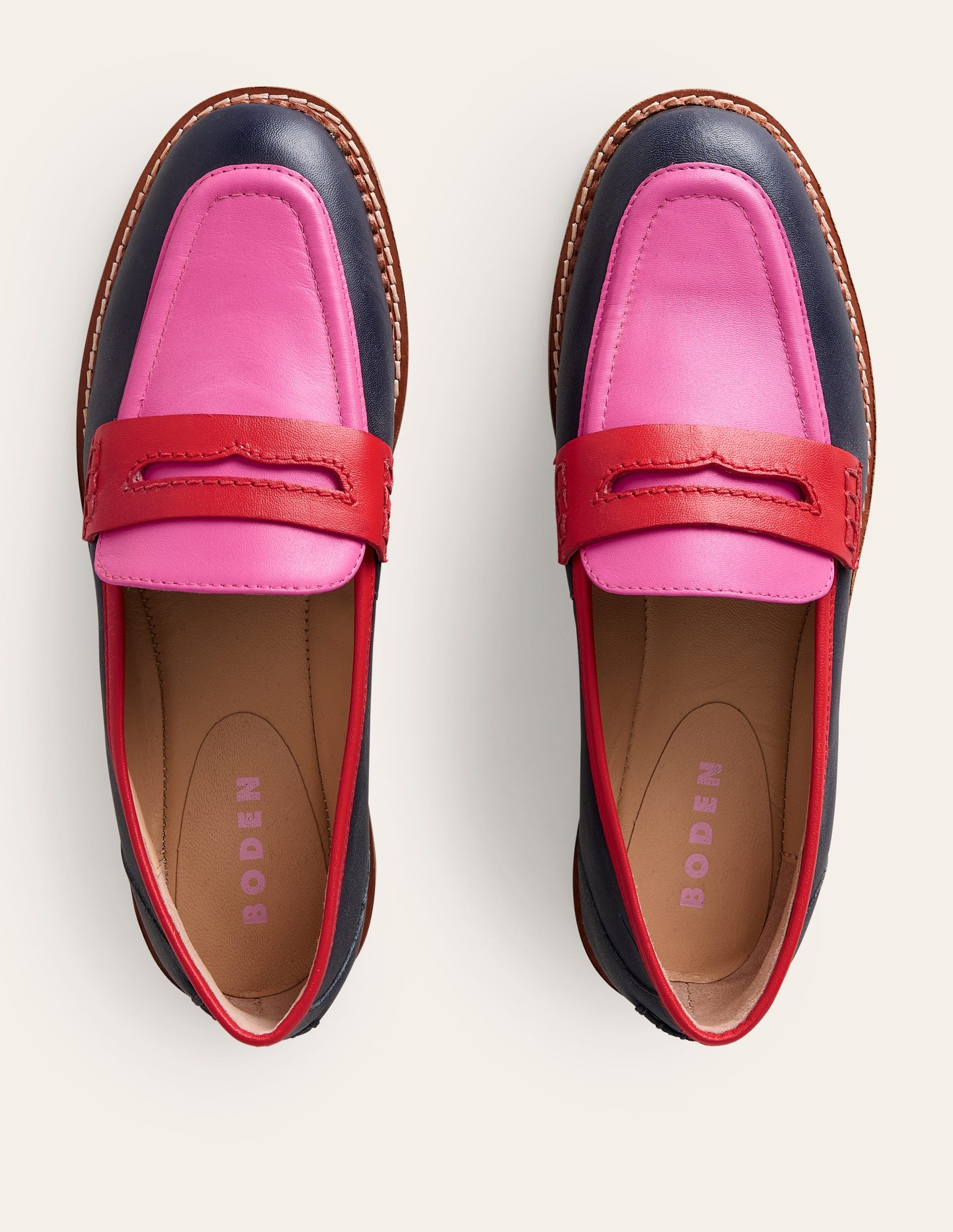 Nya Pennyloafer-Marineblau/Rosa Turmalin-5