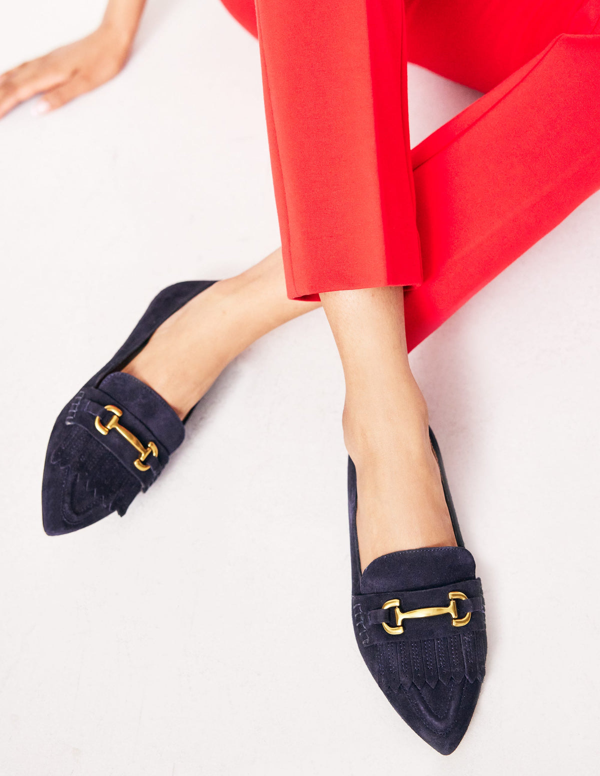 Iris Ghillie-Loafer-Marineblau Veloursleder - Image 1