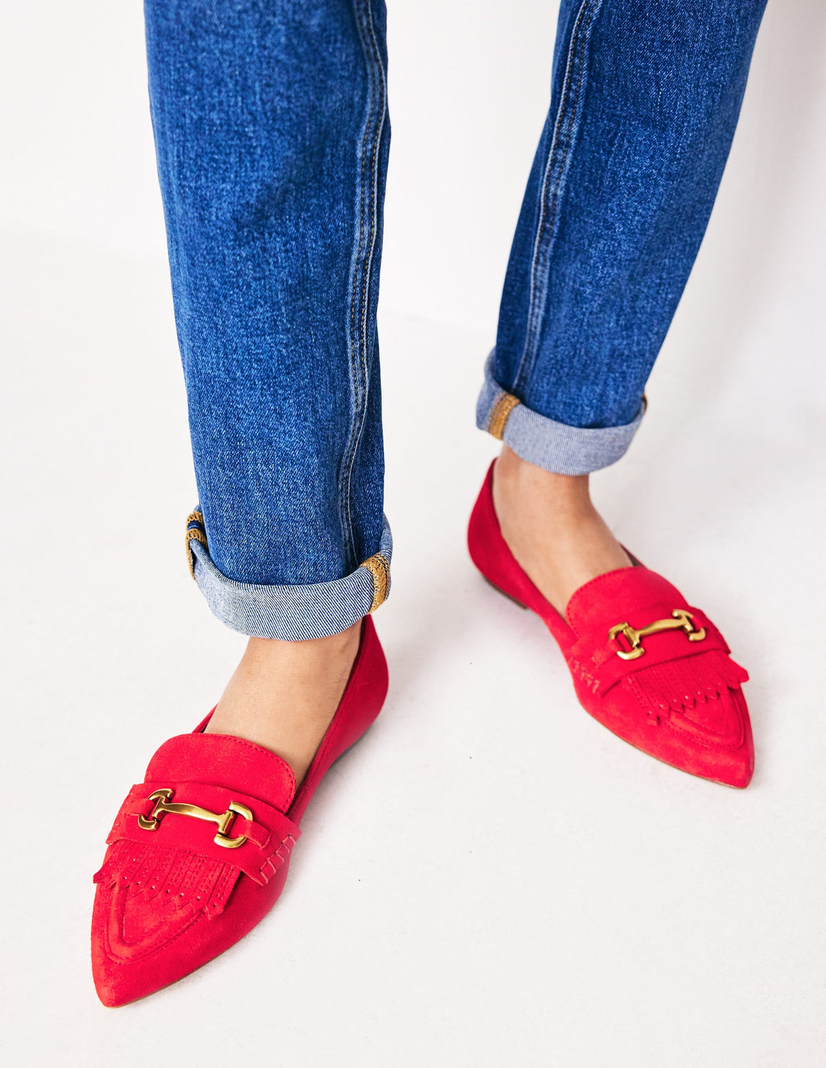 Iris Ghillie Loafers-Red Suede-1