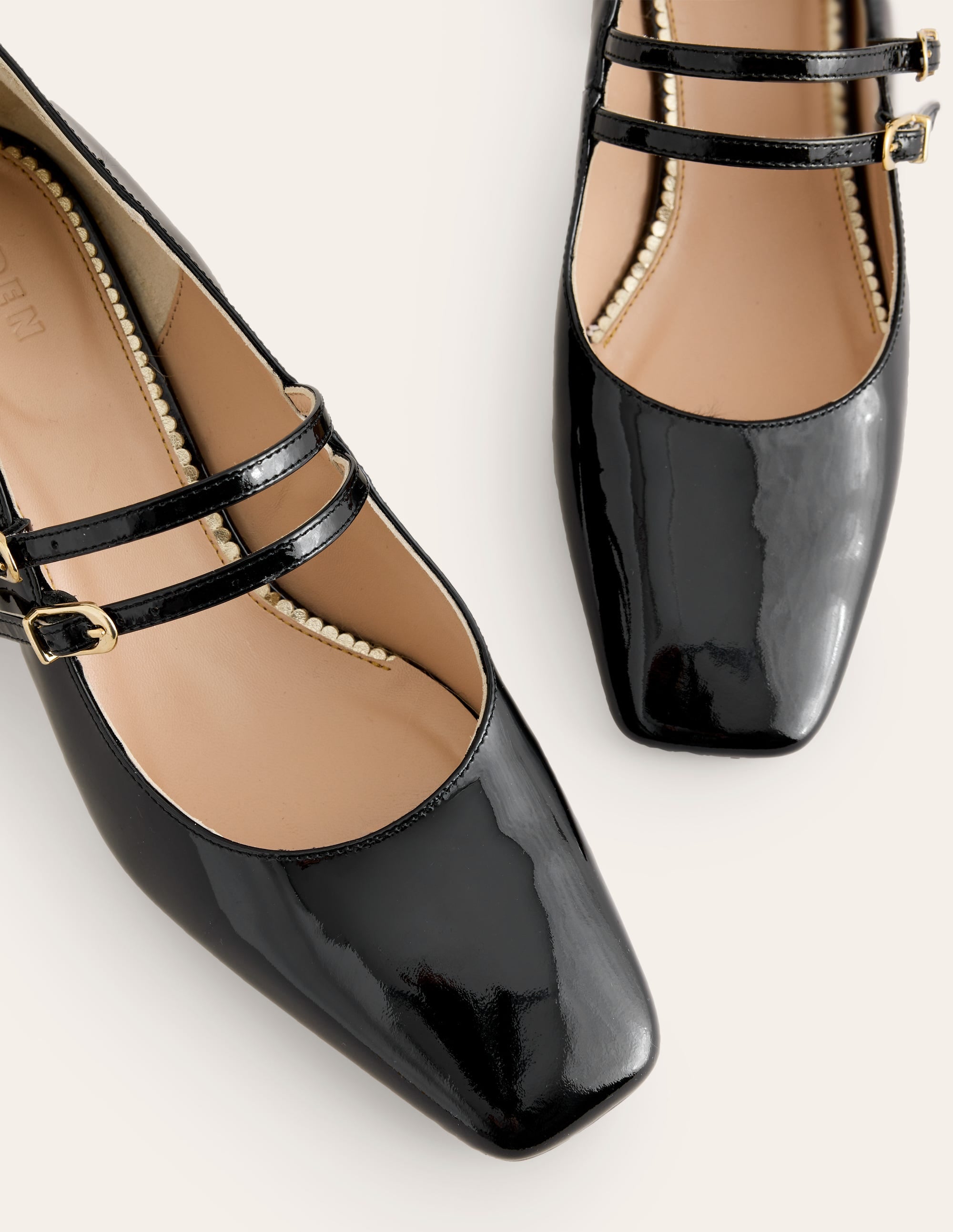Pumps mit Blockabsatz-Schwarz Lack - Image 4