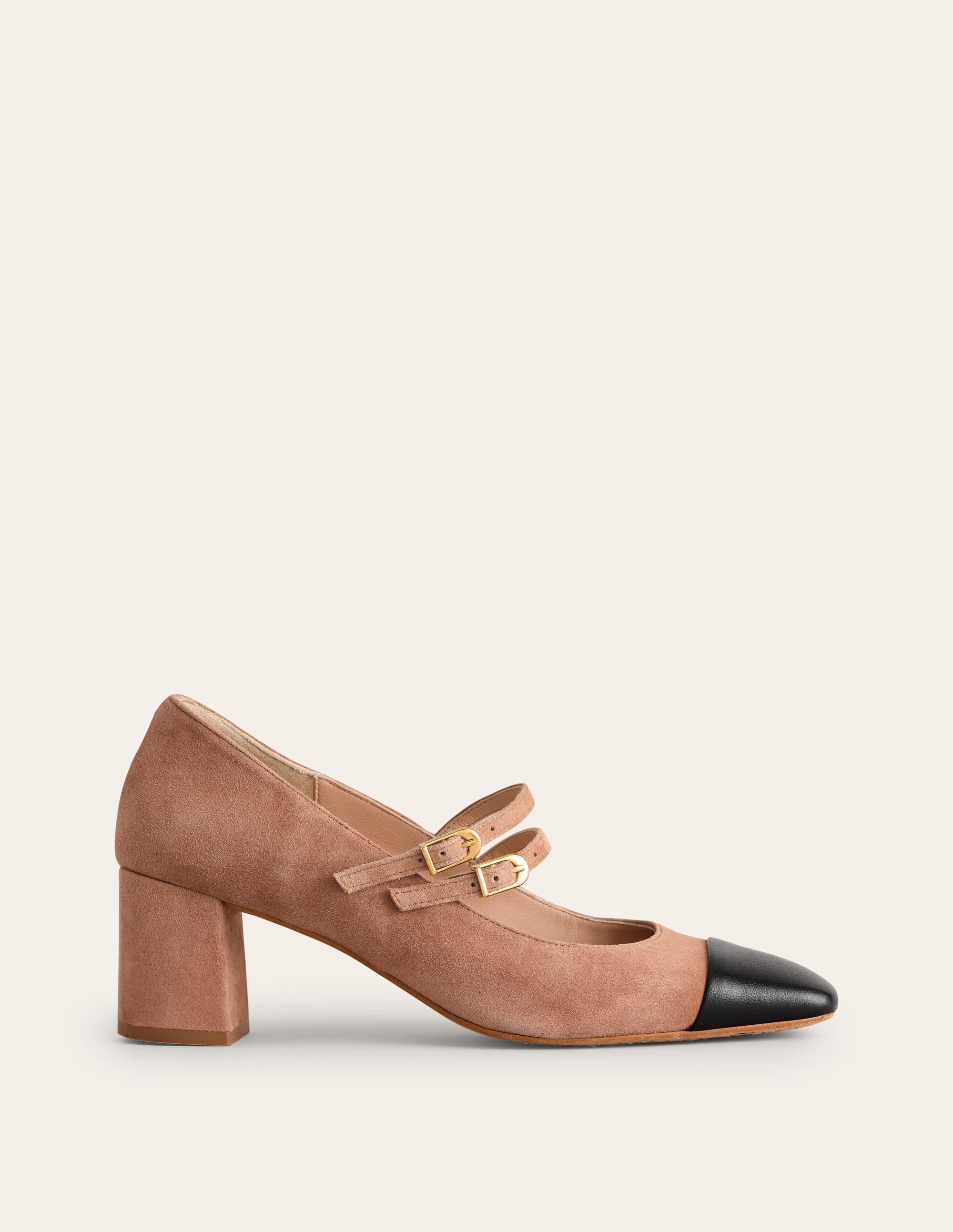 Pumps mit Blockabsatz-Latte/Schwarz Leder - Image 3