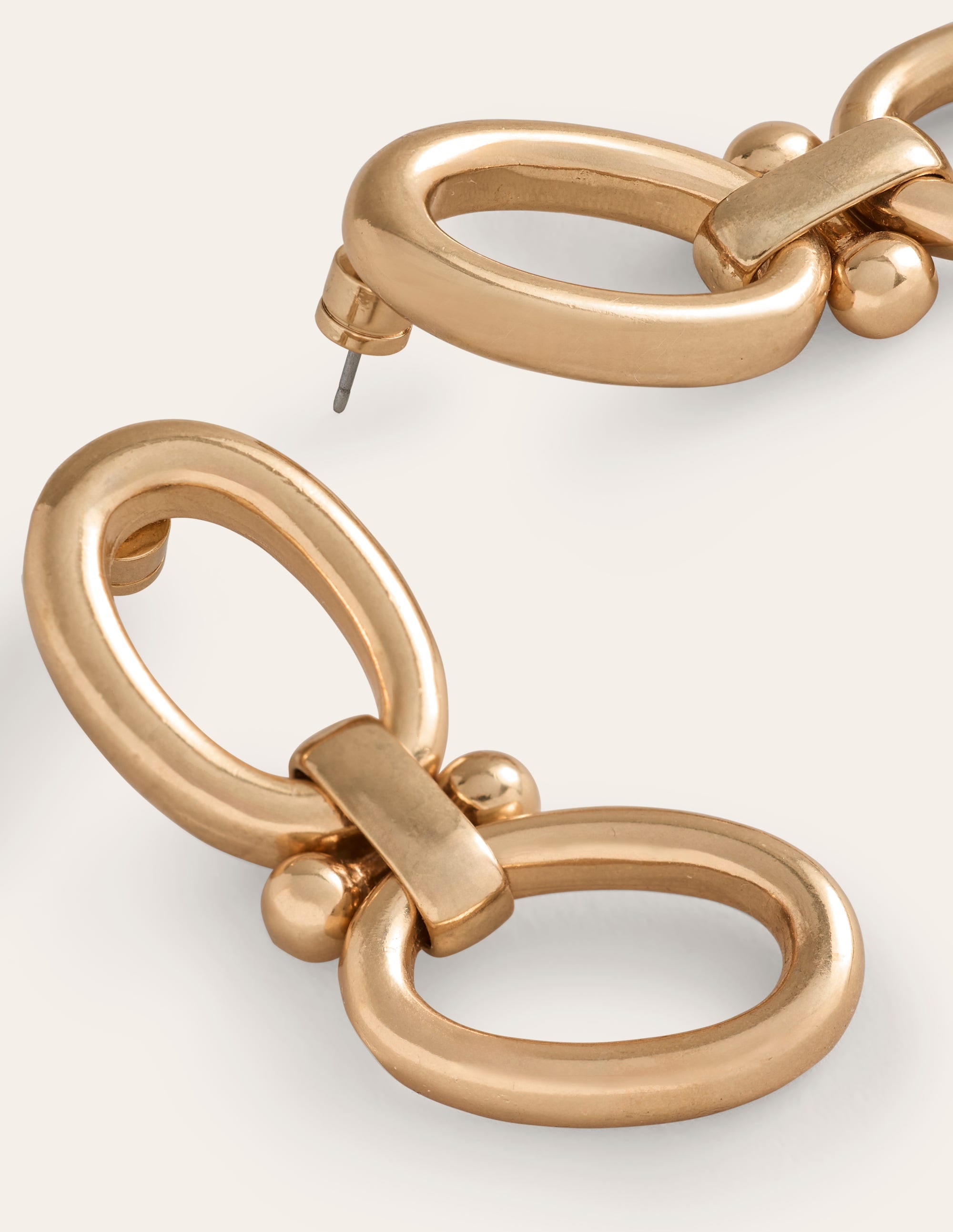 Chunky Oval Chain Earrings-Gold - Image 3