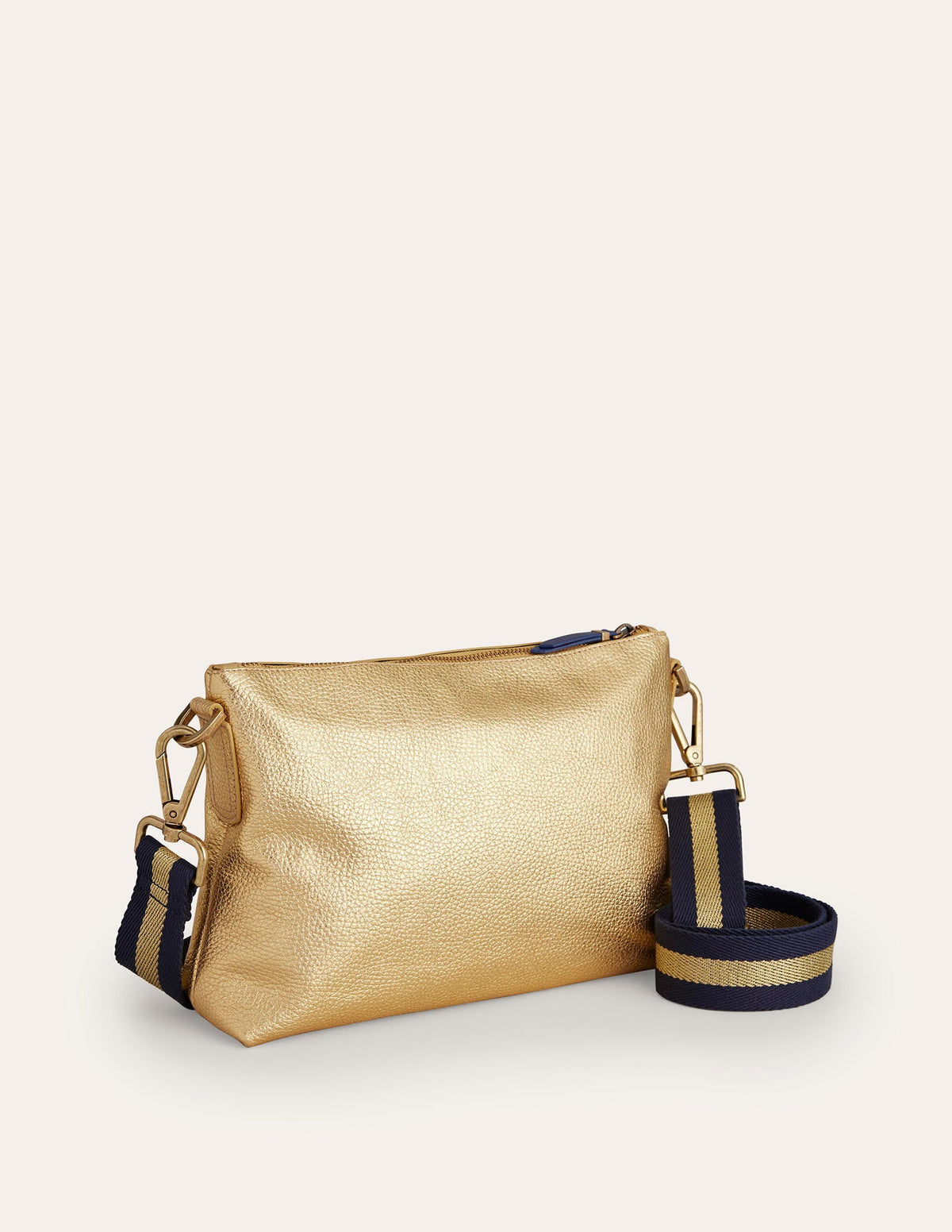 Sac à bandoulière en cuir-Doré-3