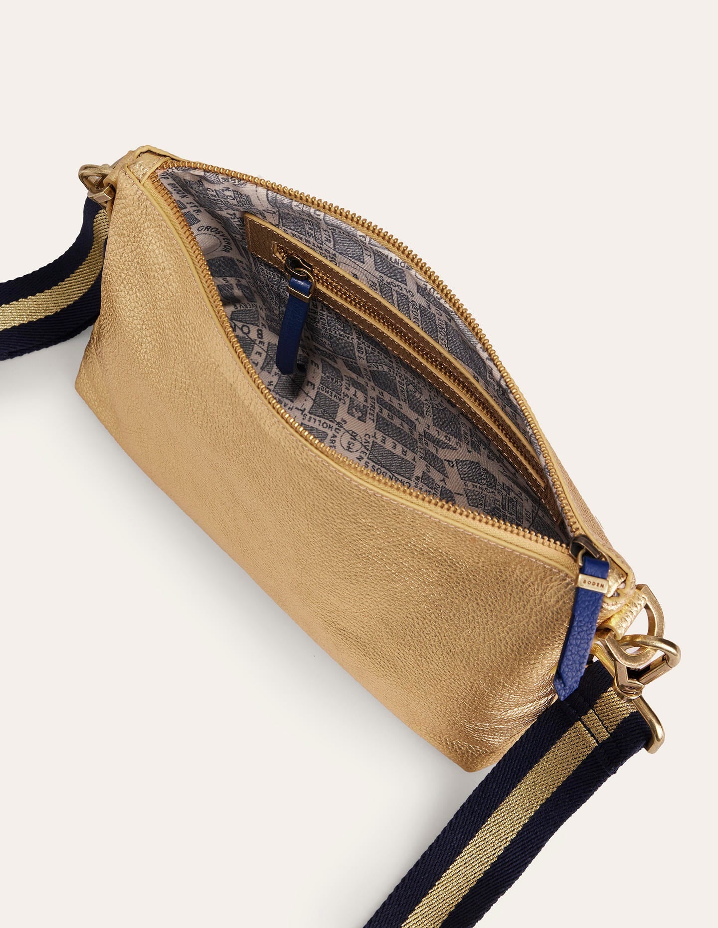 Sac à bandoulière en cuir-Doré - Image 4