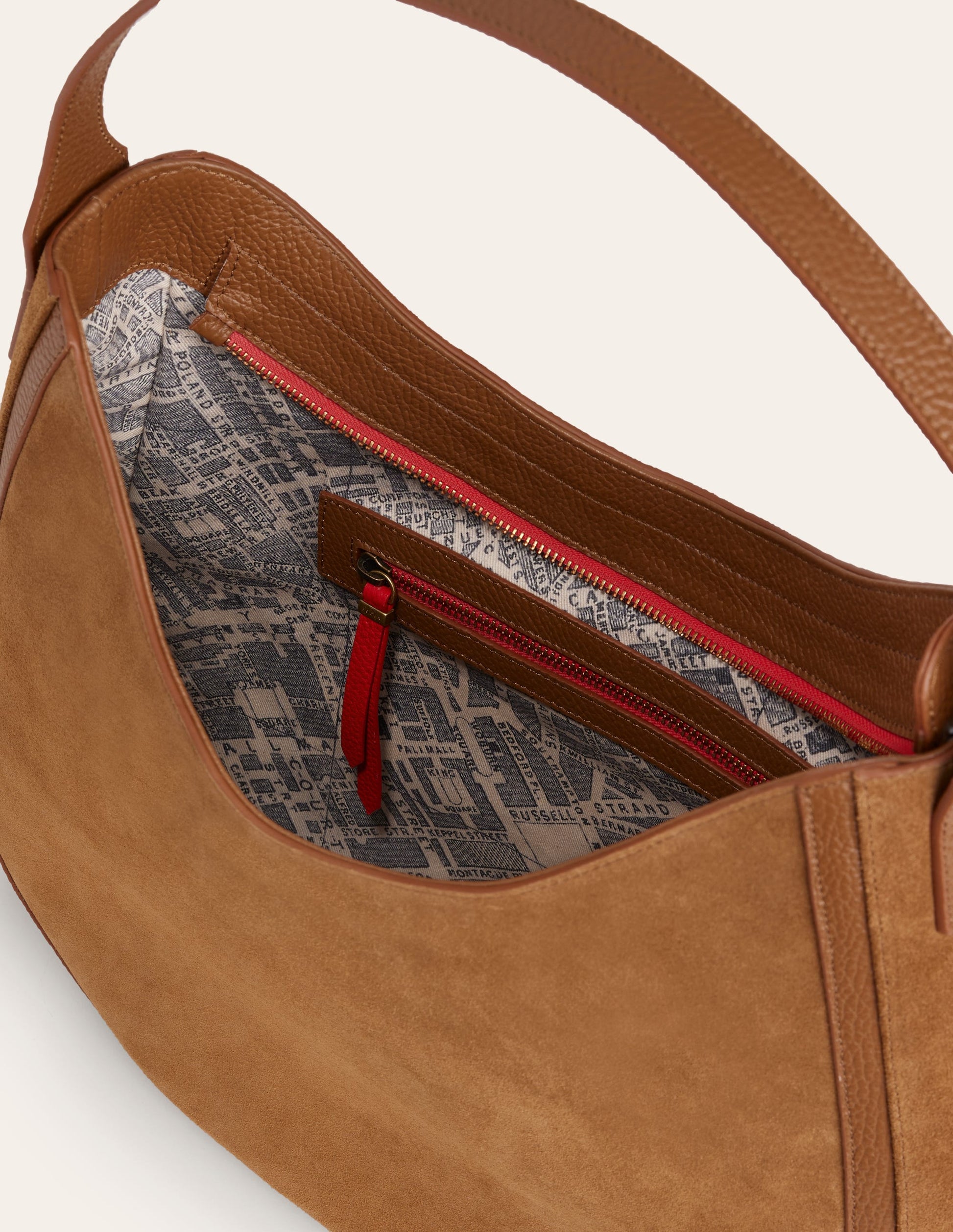 Hobo-Tasche aus Wildleder-Hellbraun-4
