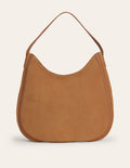 Hobo-Tasche aus Wildleder-Hellbraun