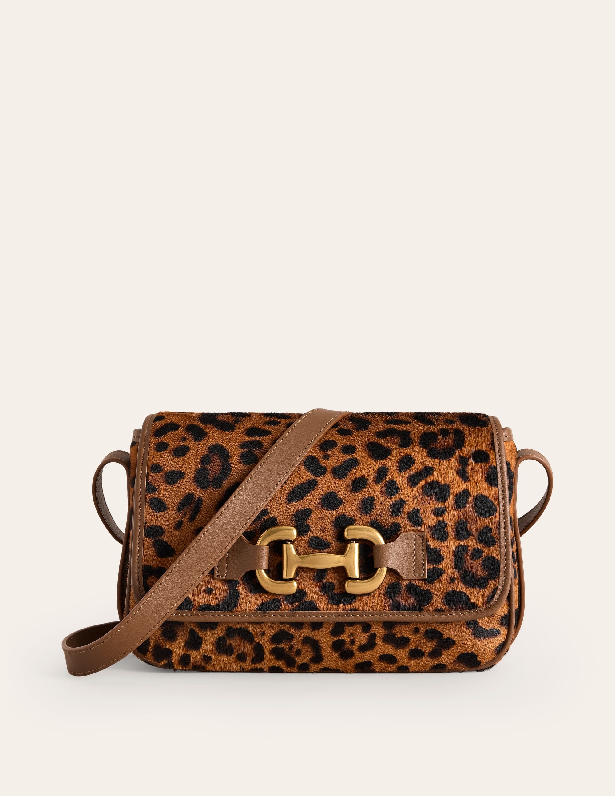 Iris Ledertasche mit Trensendetail-Mohair, Leopardenmuster - Image 2