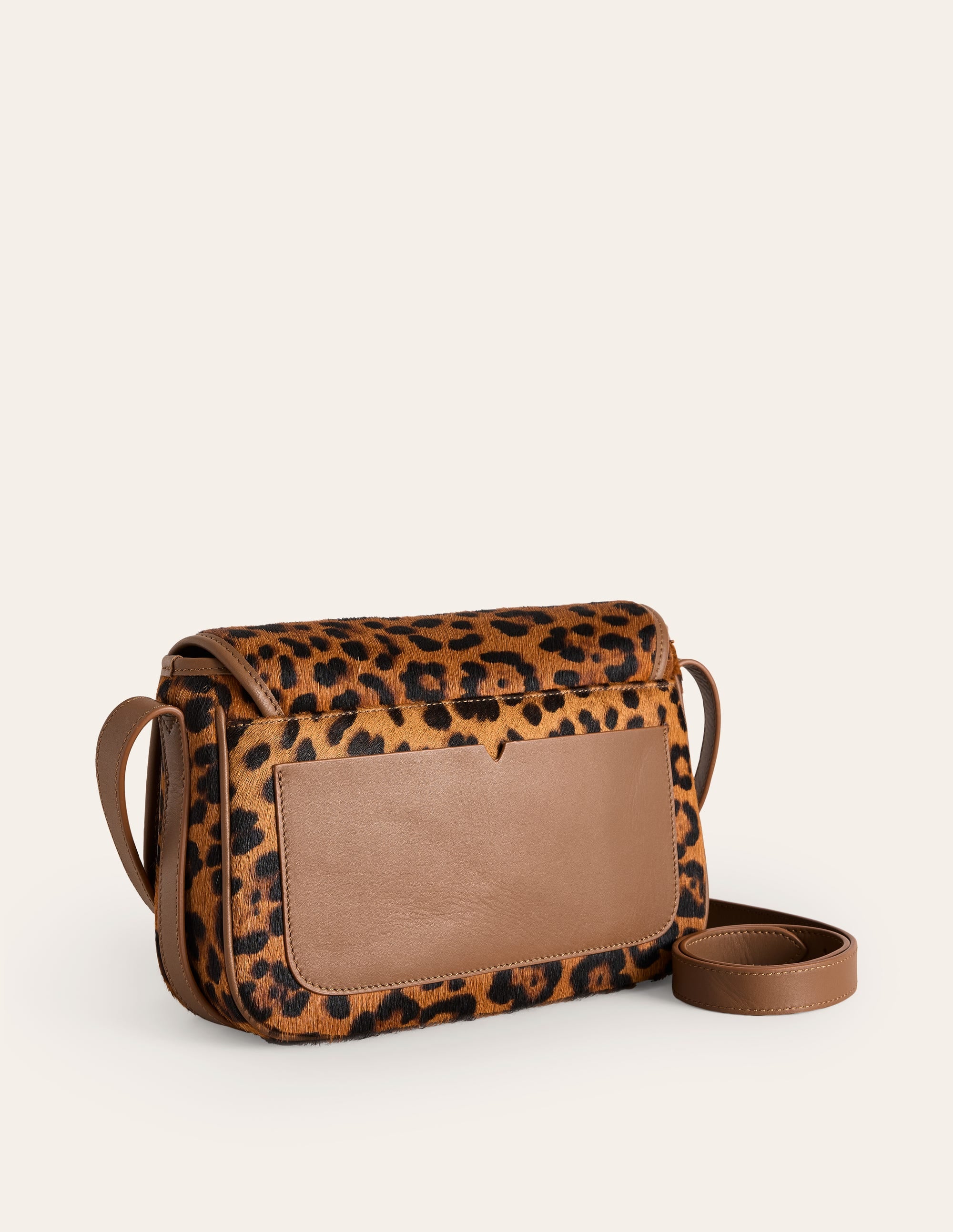 Iris Ledertasche mit Trensendetail-Mohair, Leopardenmuster - Image 3