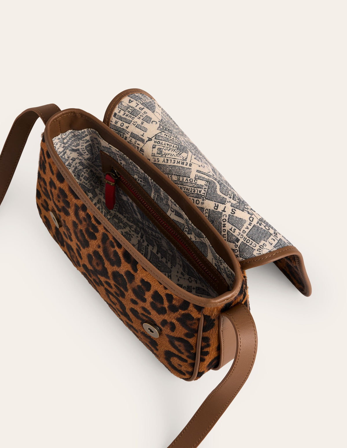 Iris Ledertasche mit Trensendetail-Mohair, Leopardenmuster-4