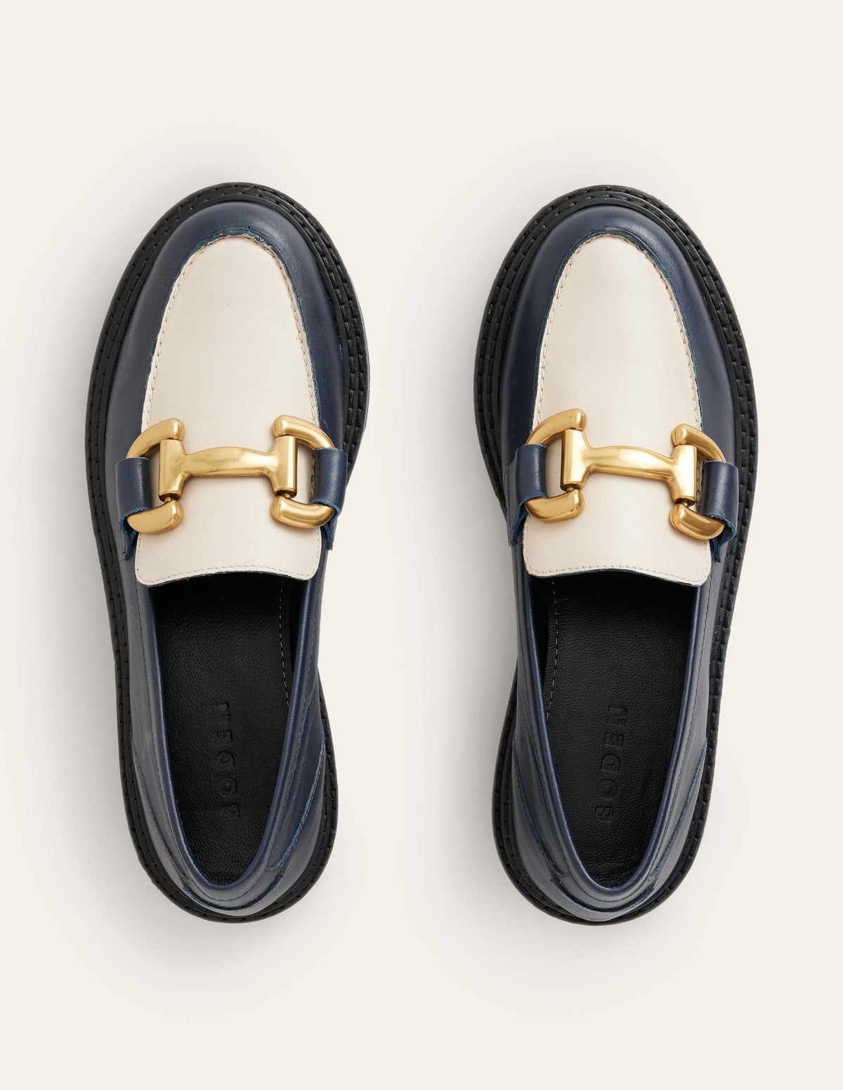 Mocassins épais Iris à mors-Bleu Marine/Écru - Image 5