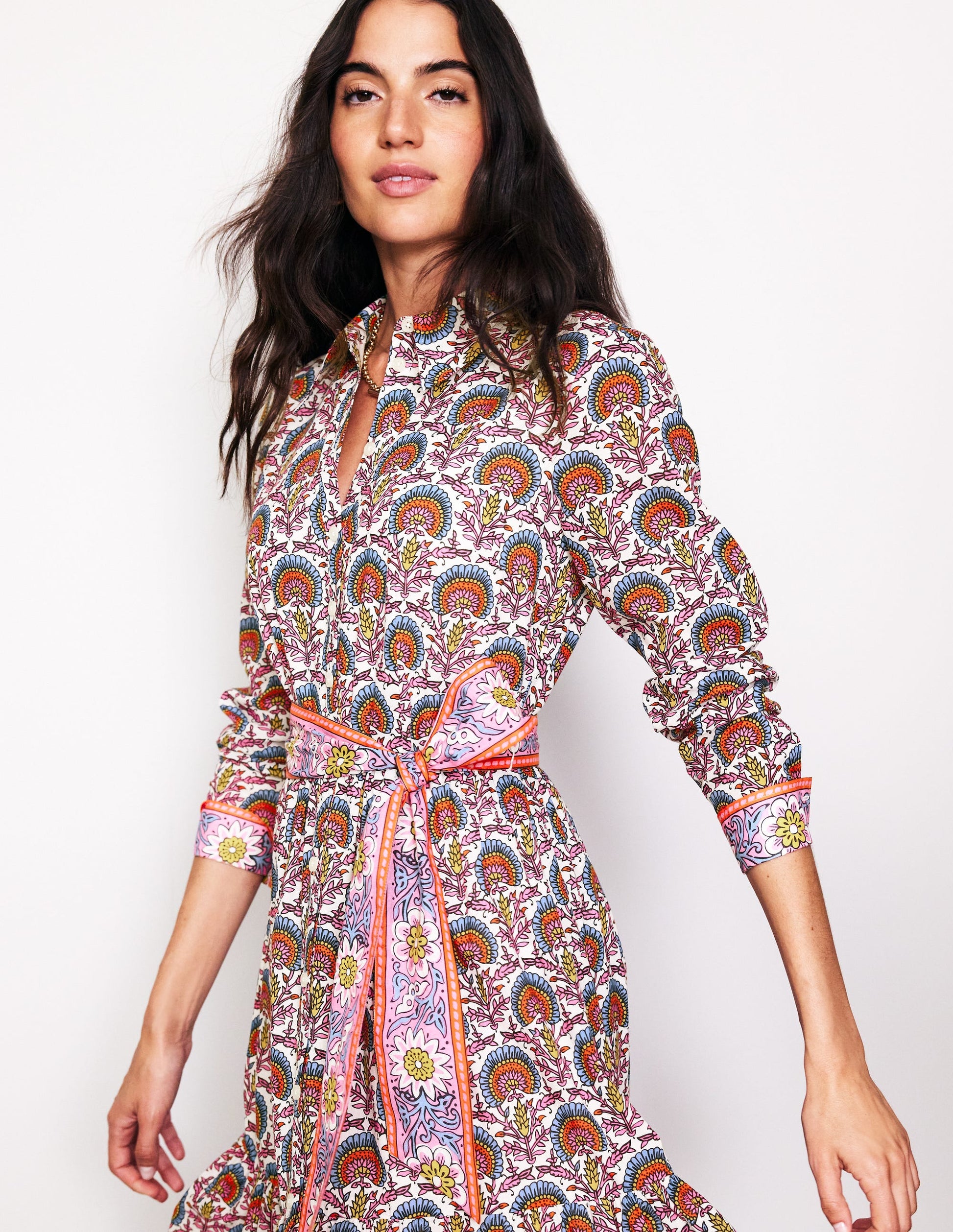Flo Midi-Hemdblusenkleid aus Baumwolle-Passionsblume-3