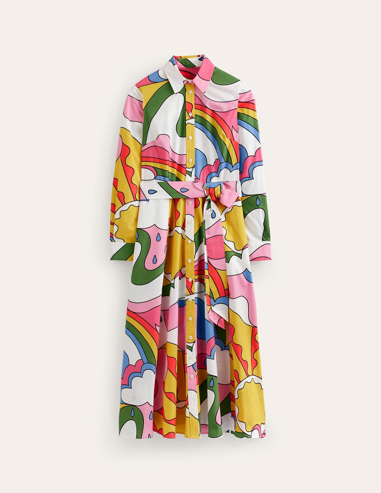 Robe-chemise midi Amy en coton-Multi, motif Sunshine - Image 6