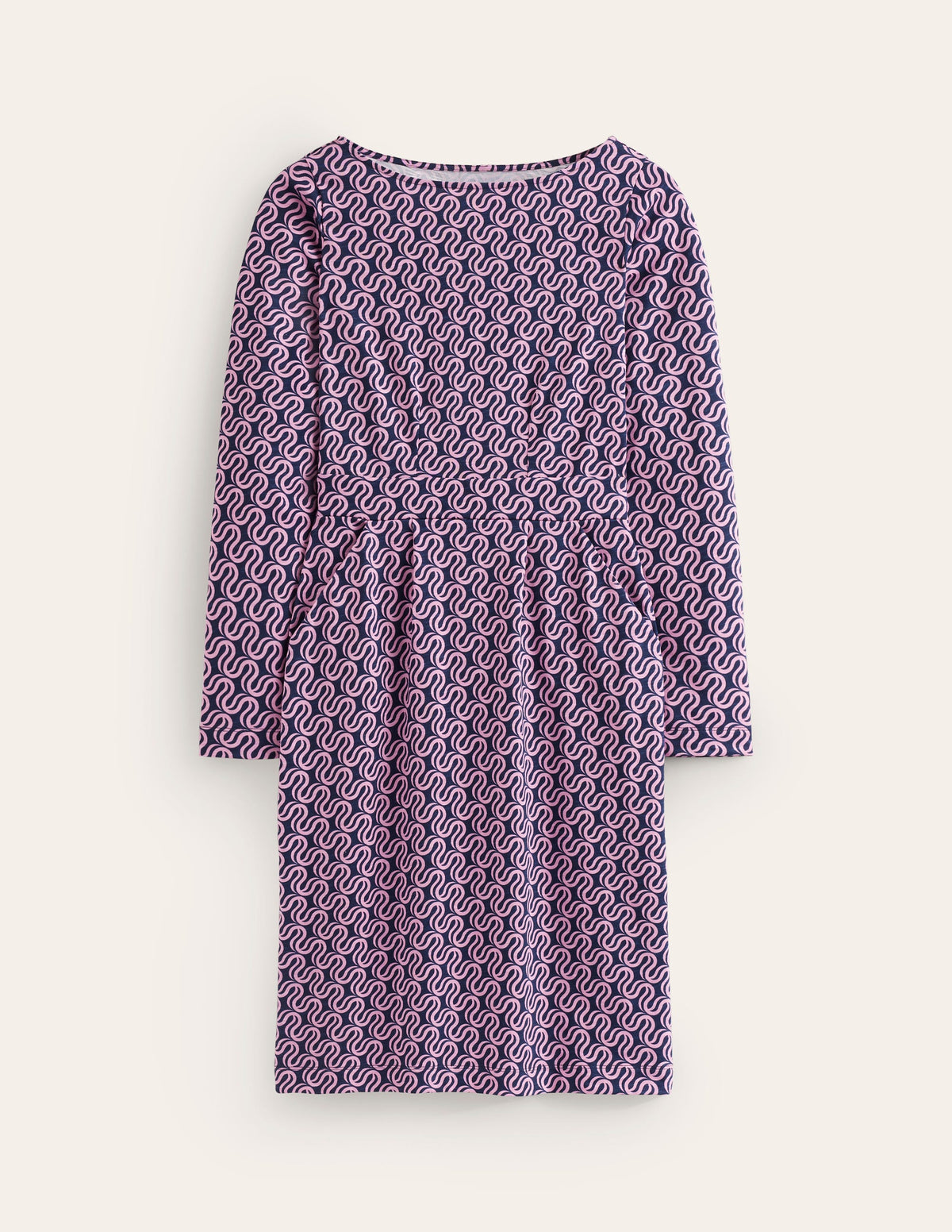 Florrie Langärmeliges Kleid-Zartes Lavendel, Wellenband - Image 5
