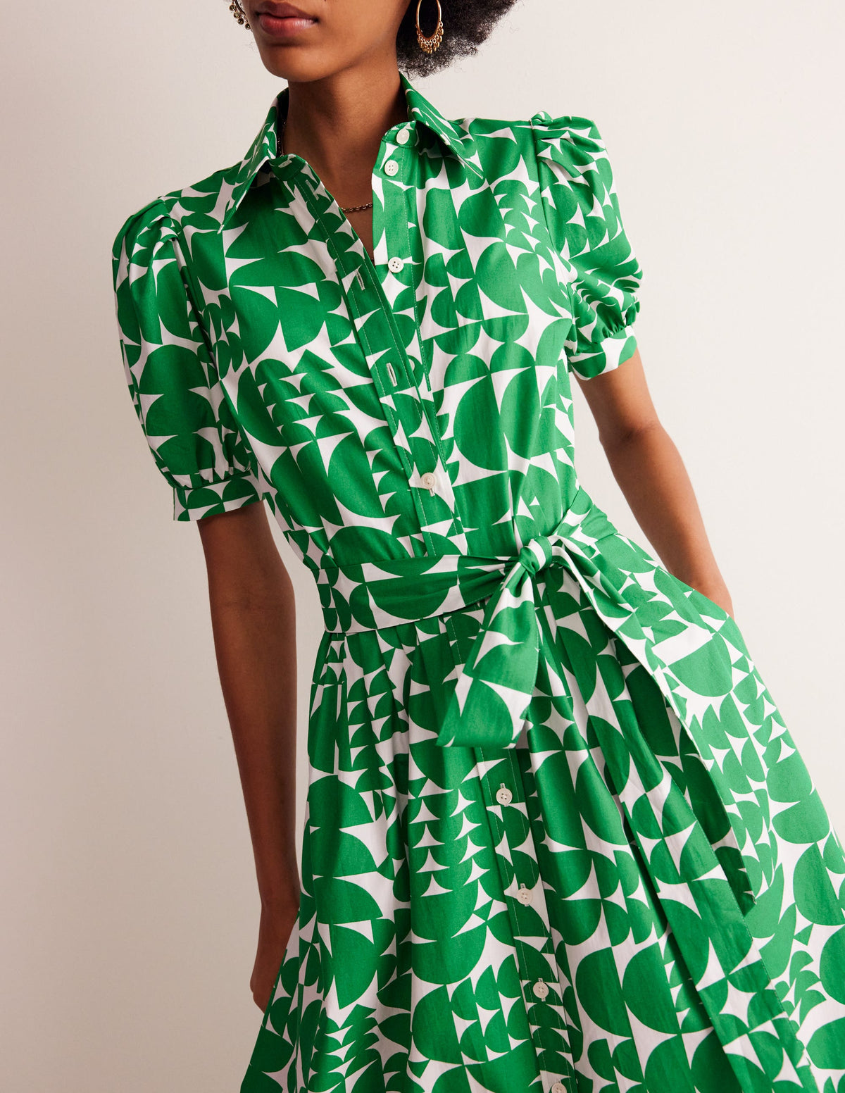 Alexa Maxi-Hemdblusenkleid-Grün, Motiv Geometric Pop-2