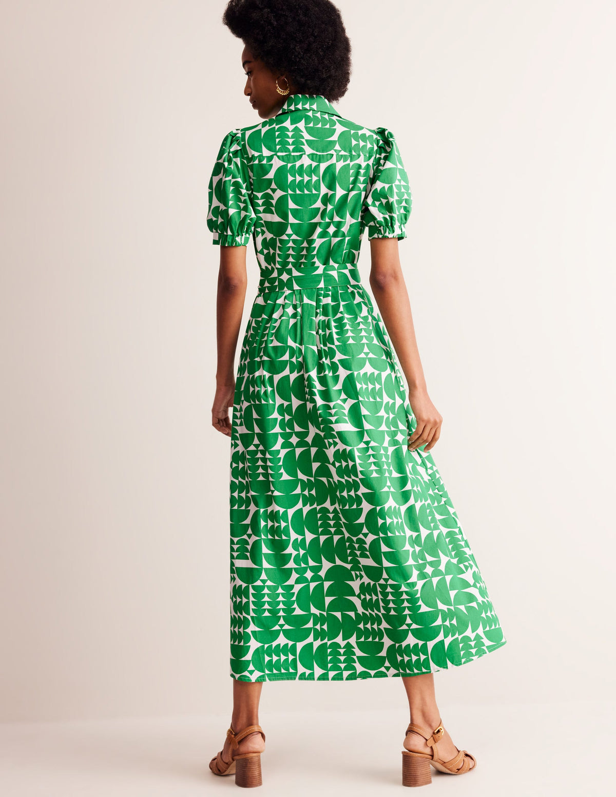 Alexa Maxi-Hemdblusenkleid-Grün, Motiv Geometric Pop - Image 3