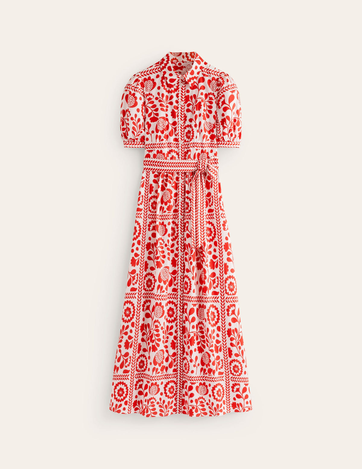 Robe-chemise longue Alexa-Rouge, motif Vine Tile - Image 6