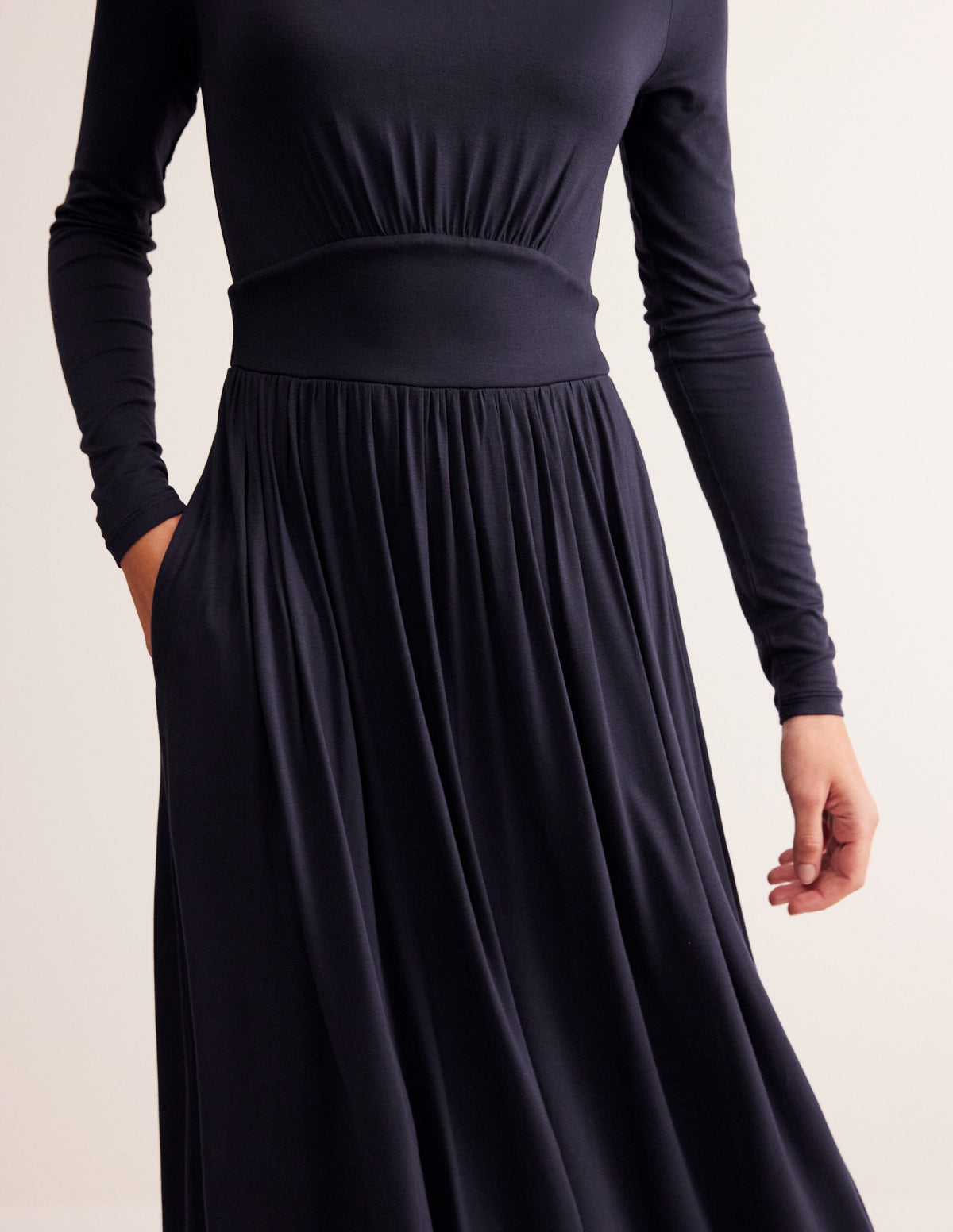 Thea Jerseykleid mit langen Ärmeln-Aqua Marine Marl - Image 2