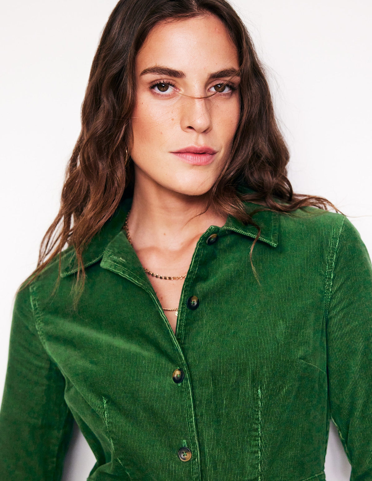 Flora Cord Shirt Dress-Eden - Image 2
