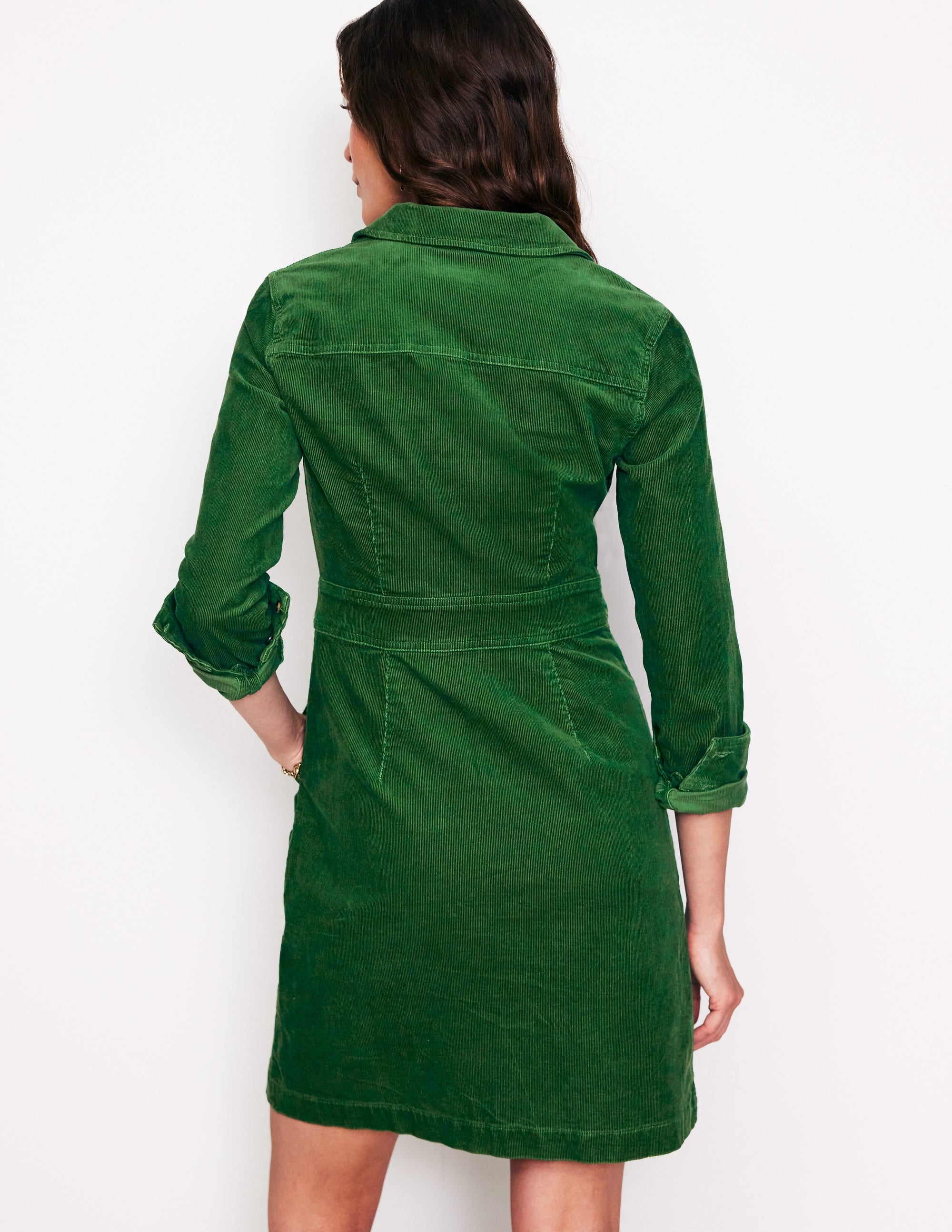 Flora Cord Shirt Dress-Eden - Image 3