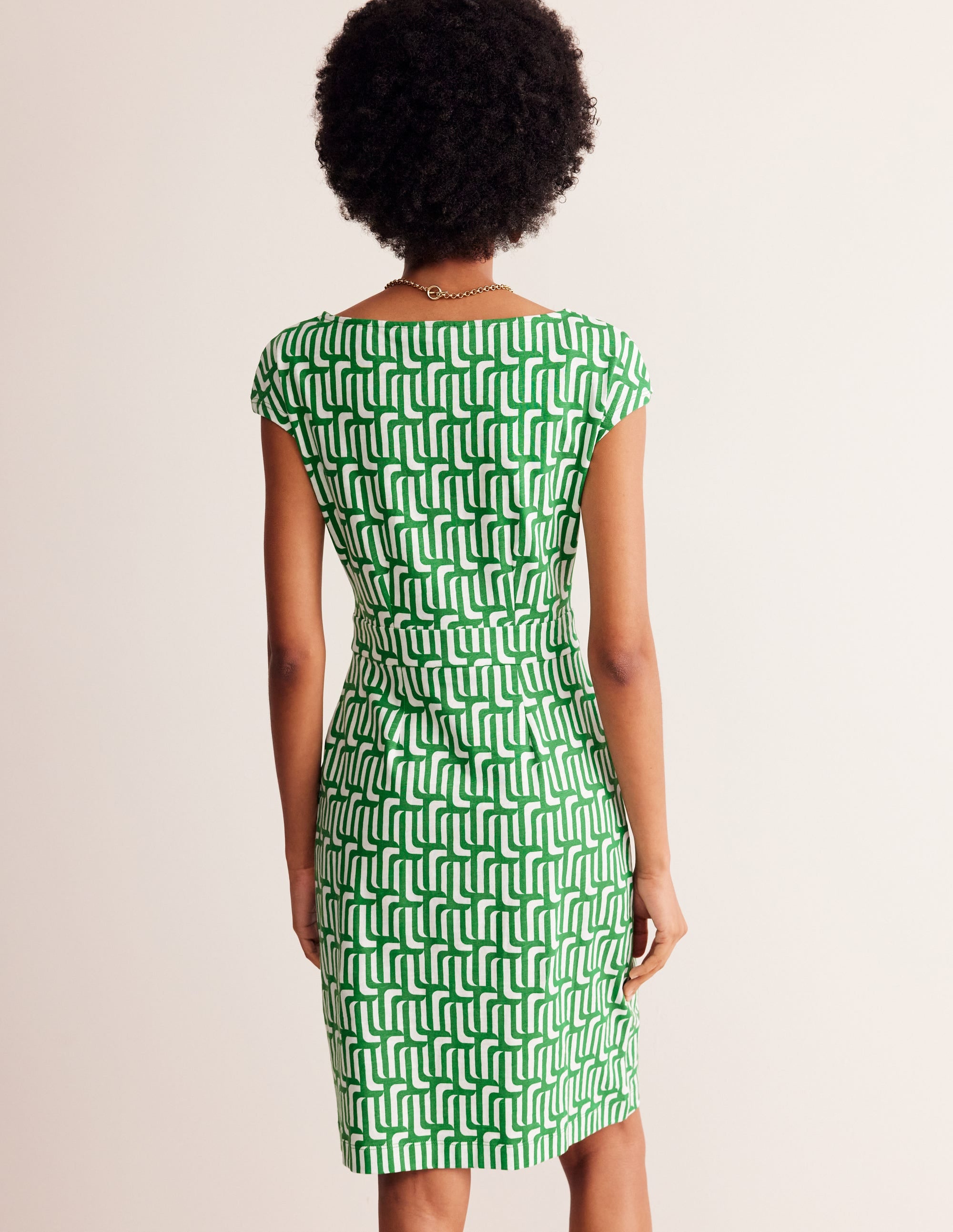 Florrie Jerseykleid-Smaragdgrün, Motiv Falling Geo - Image 3