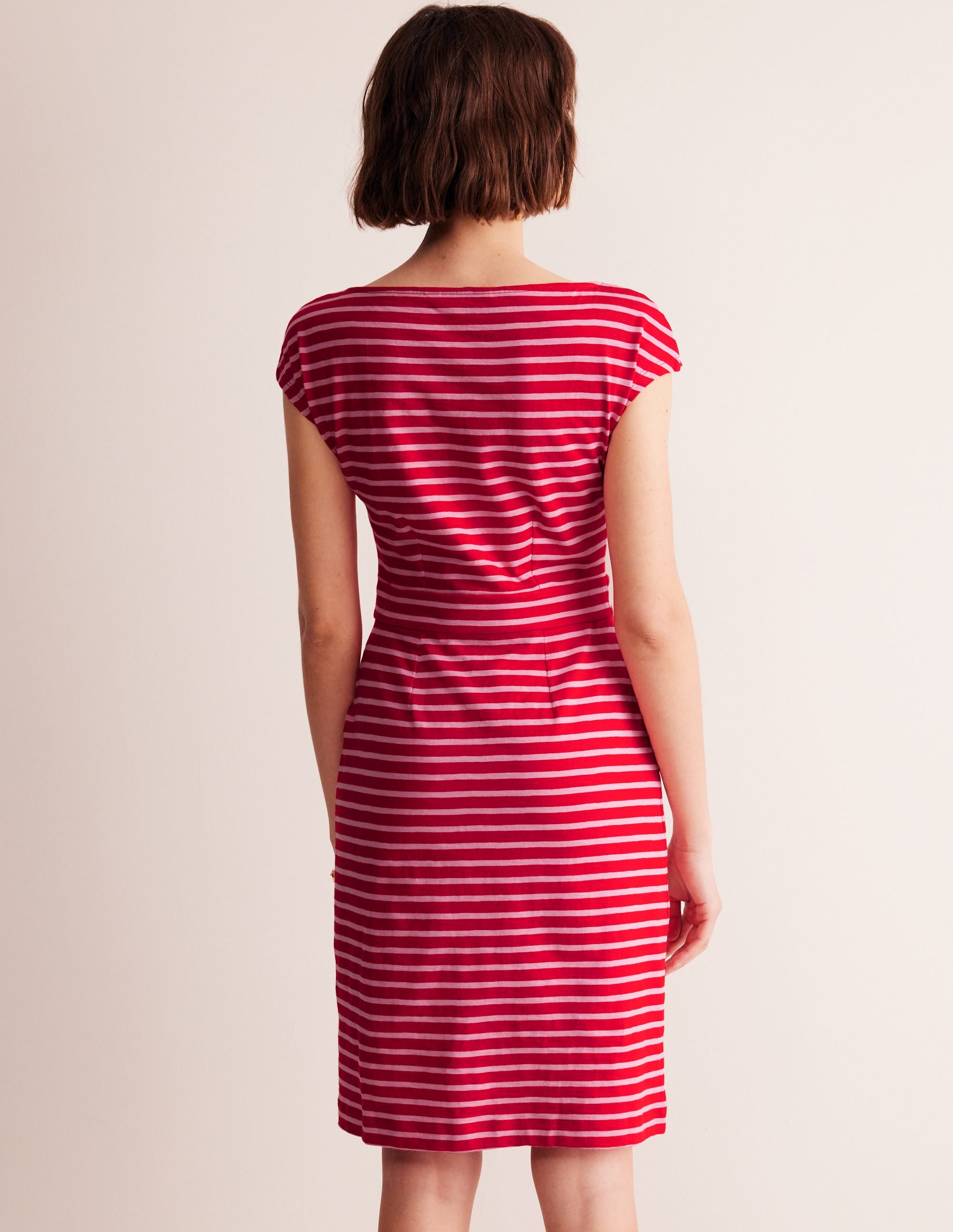 Florrie Jerseykleid-Rouge-Rot, Flieder gestreift - Image 3