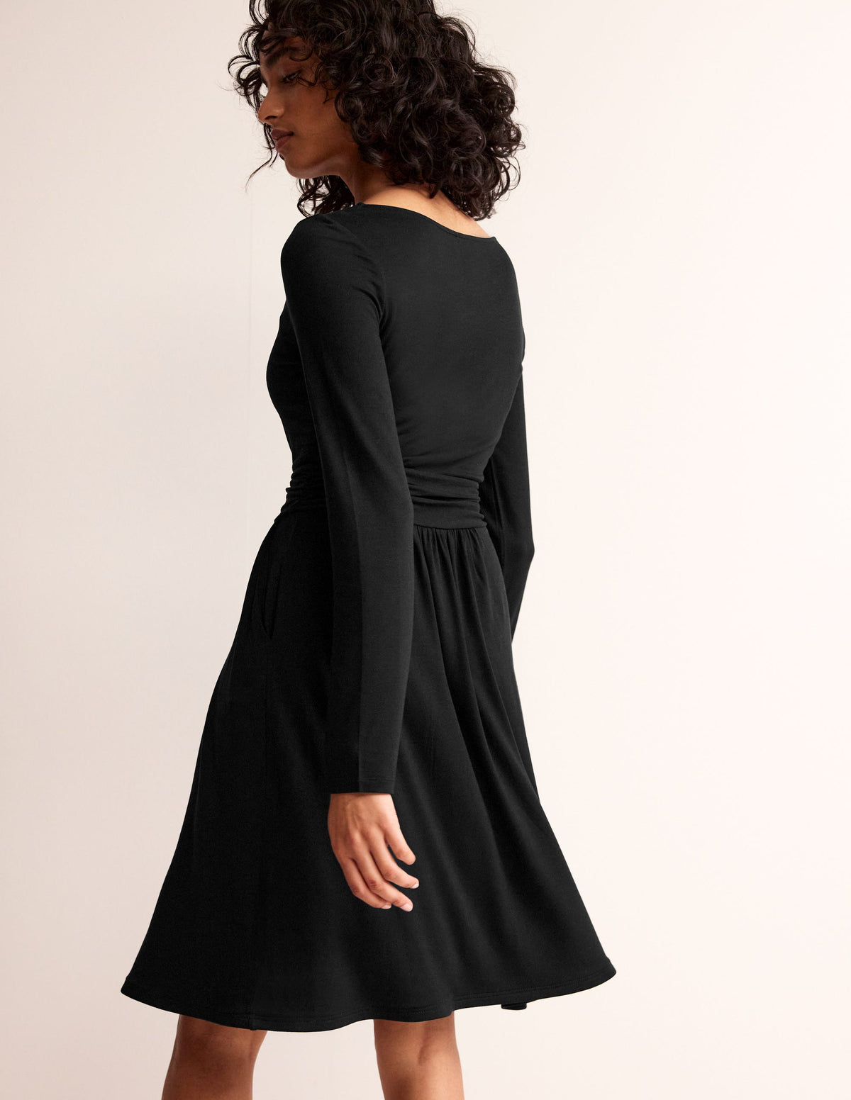 Robe Amelie à manches longues-Noir-3