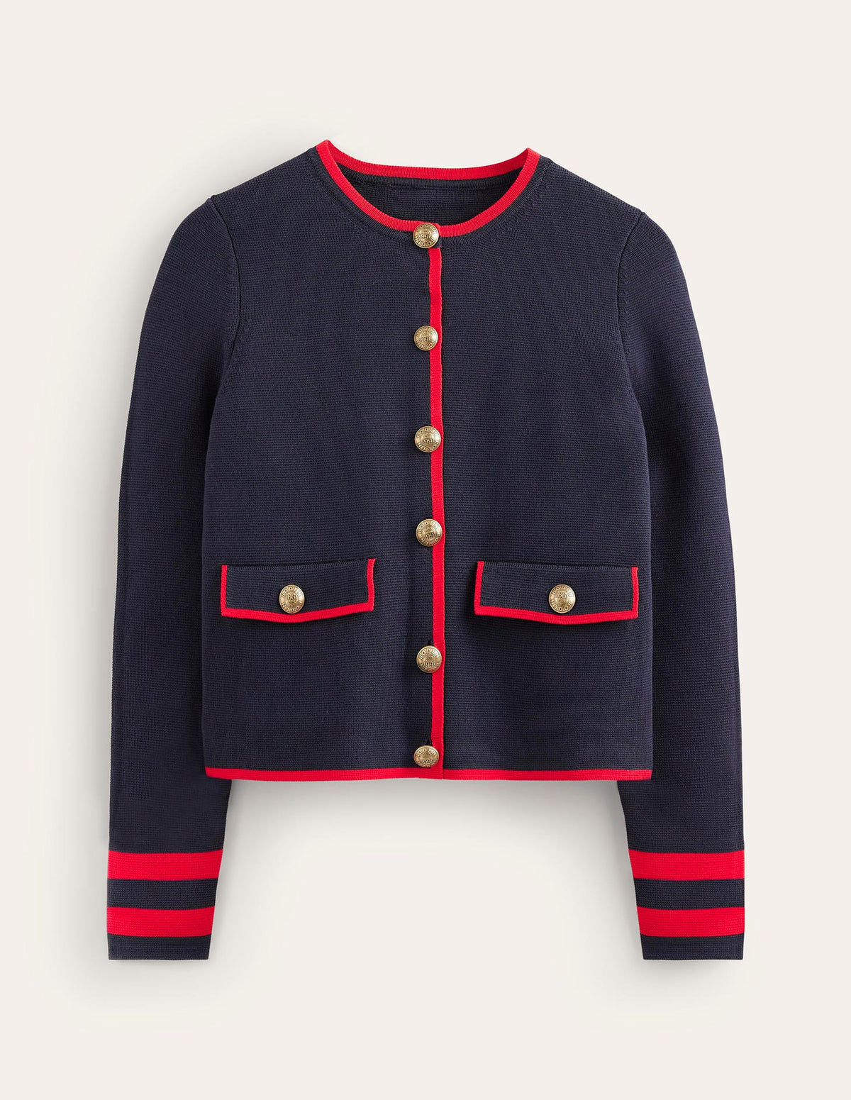 Holly Knitted Jacket-Navy, Rouge Red-6