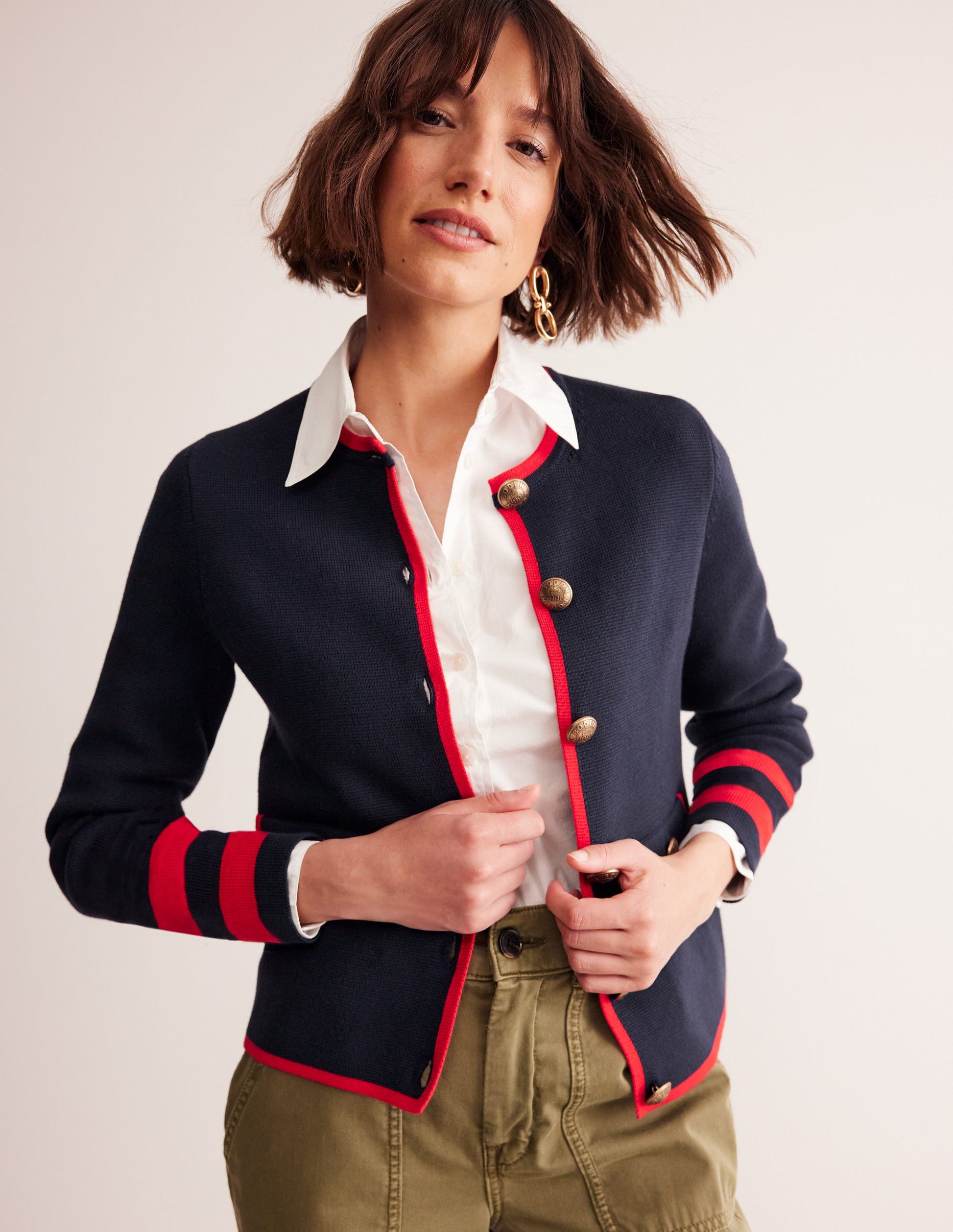 Holly Knitted Jacket-Navy, Rouge Red-4