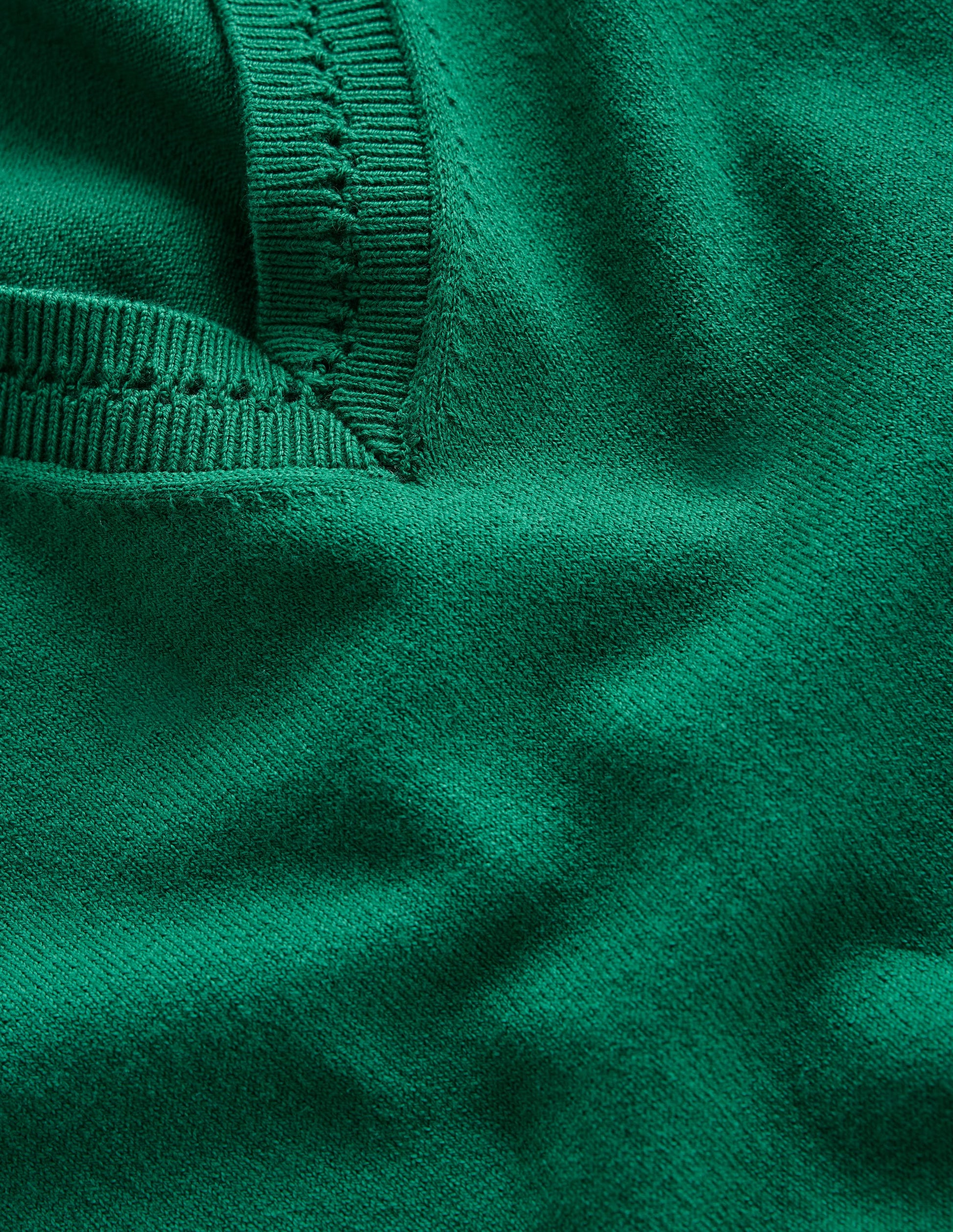 Catriona Pullover aus Baumwolle mit V-Ausschnitt-Malachitgrün-6