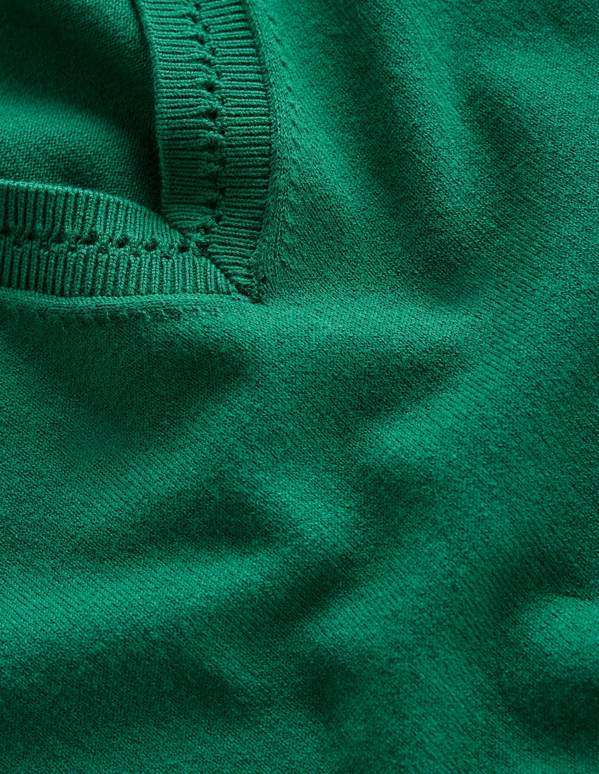 Catriona Pullover aus Baumwolle mit V-Ausschnitt-Malachitgrün - Image 6
