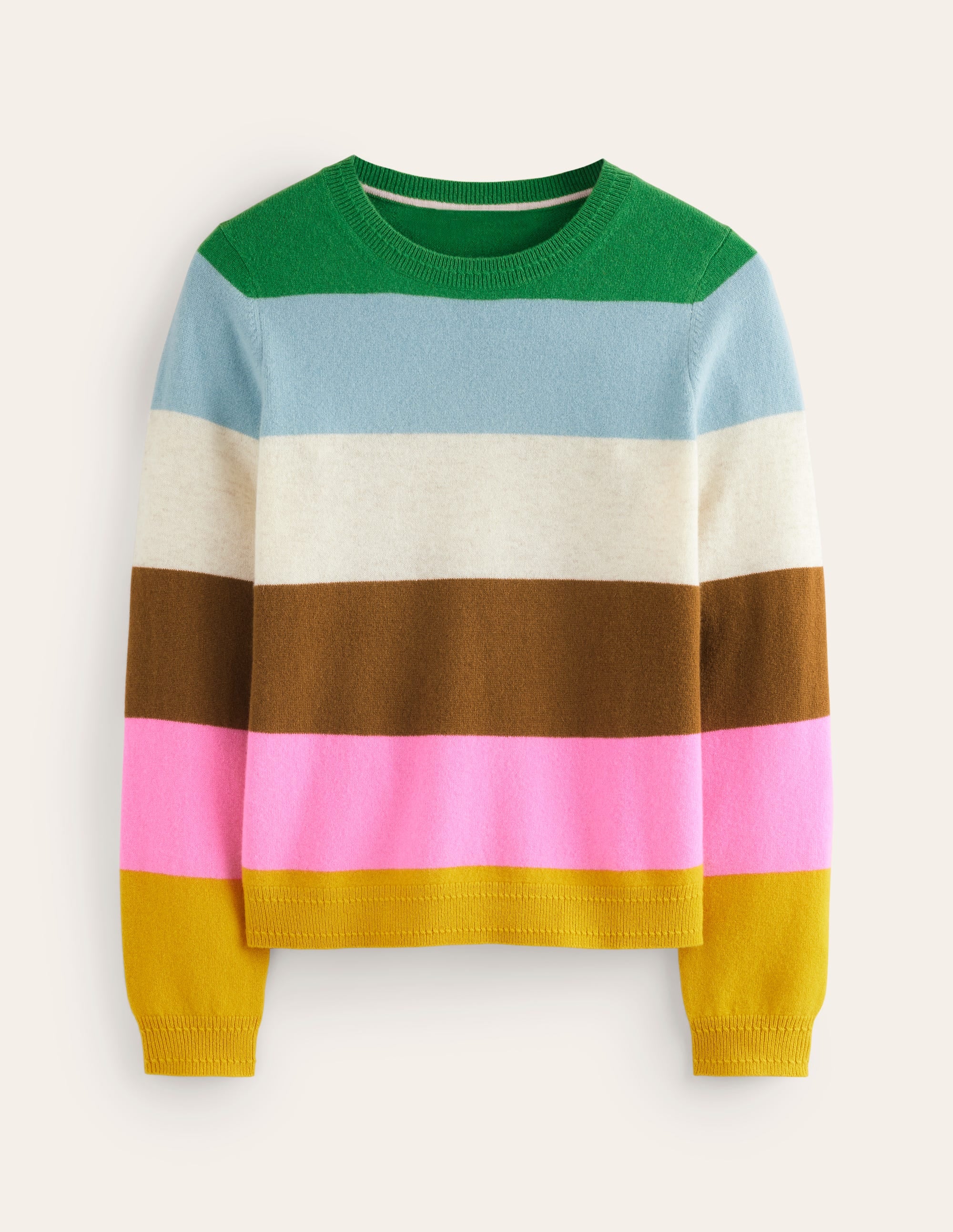 Pull Eva col rond en cachemire-Multi, arc-en-ciel - Image 7