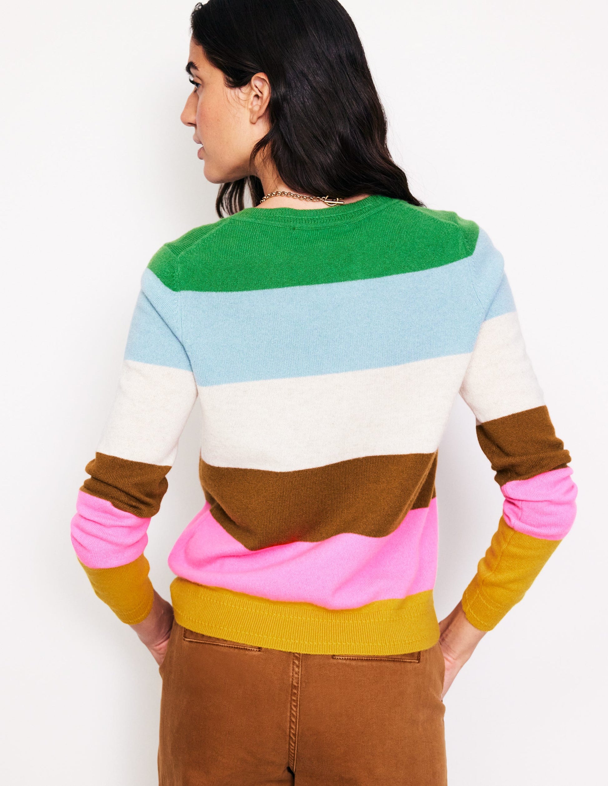 Pull Eva col rond en cachemire-Multi, arc-en-ciel-3