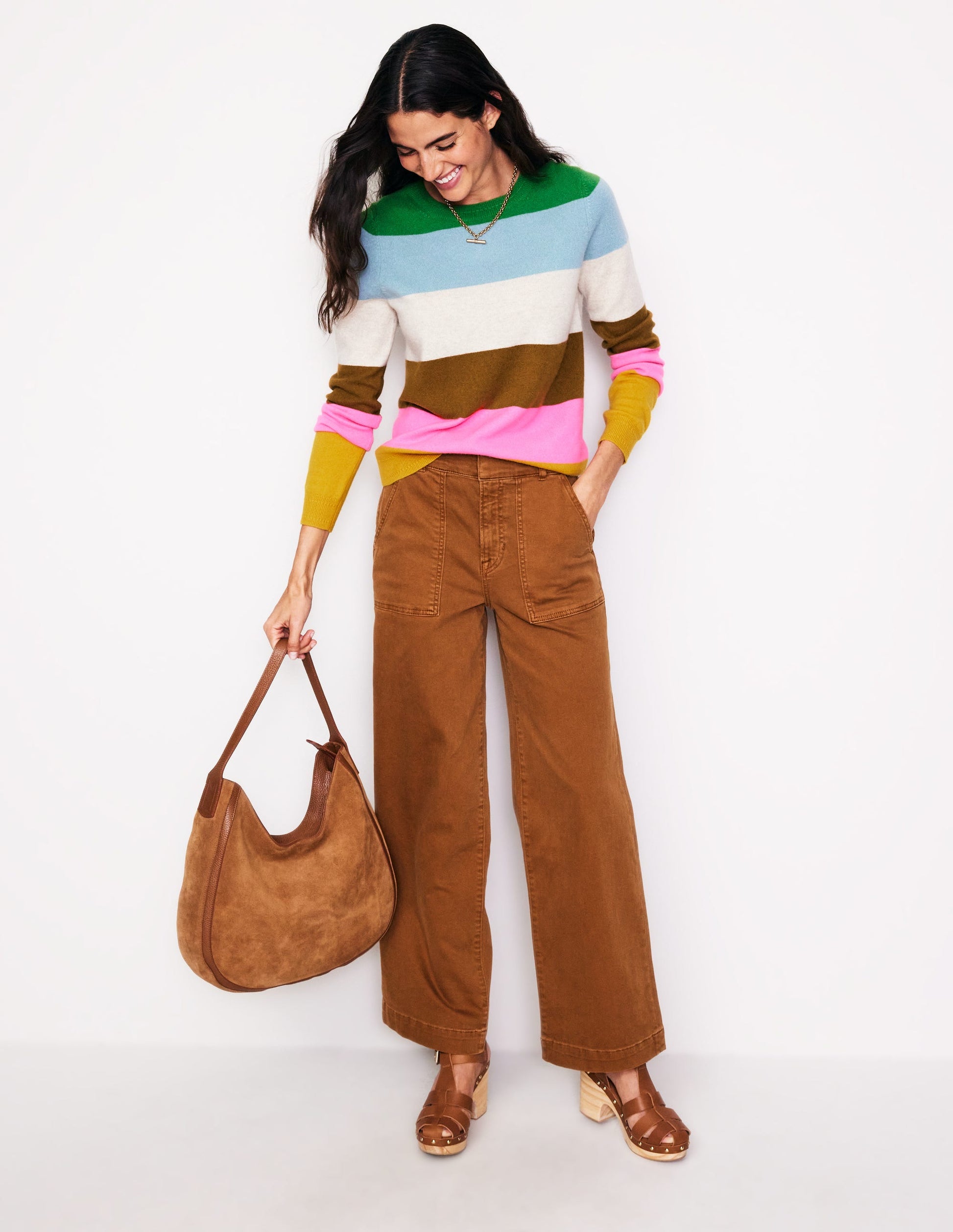 Pull Eva col rond en cachemire-Multi, arc-en-ciel-4