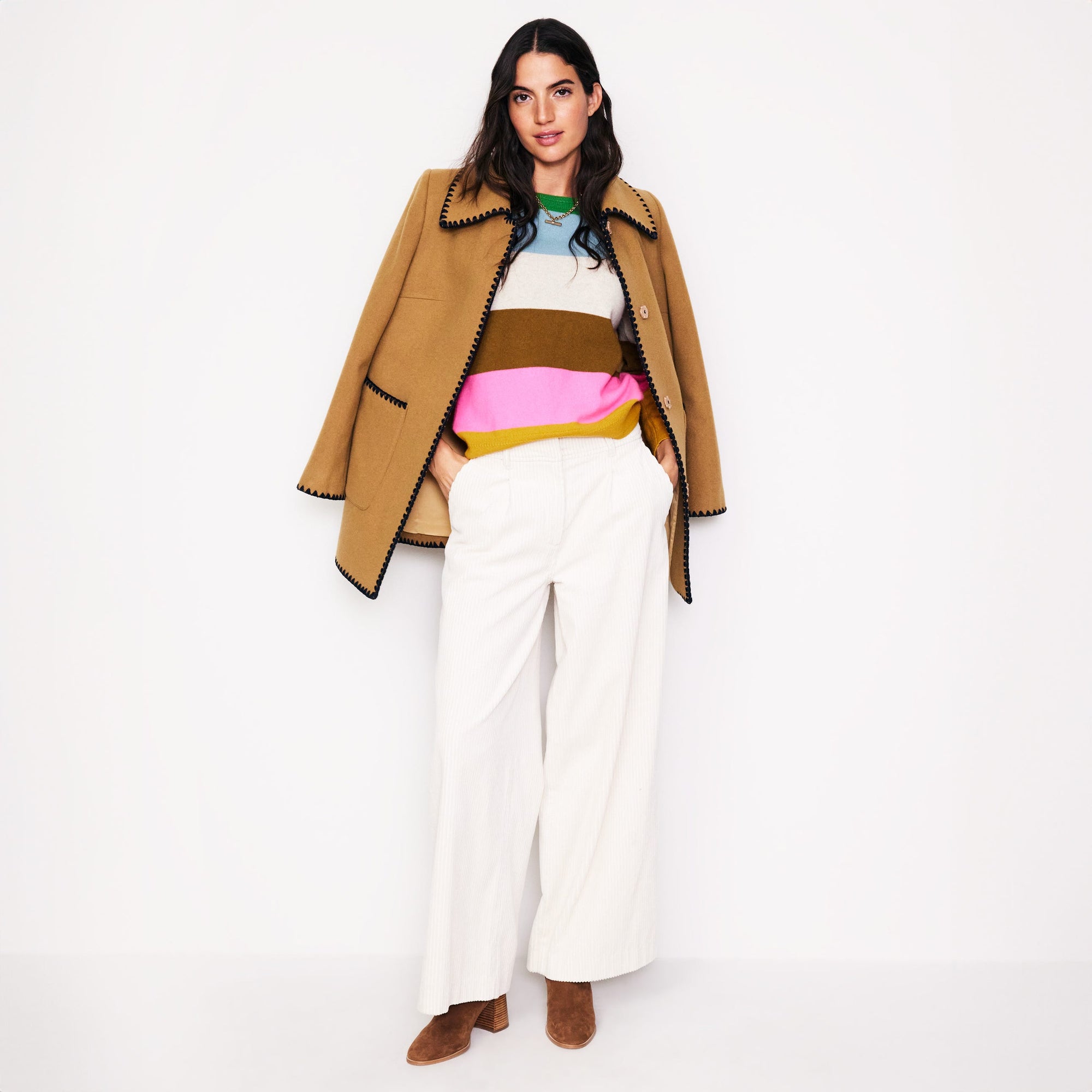 Pull Eva col rond en cachemire-Multi, arc-en-ciel - Image 5