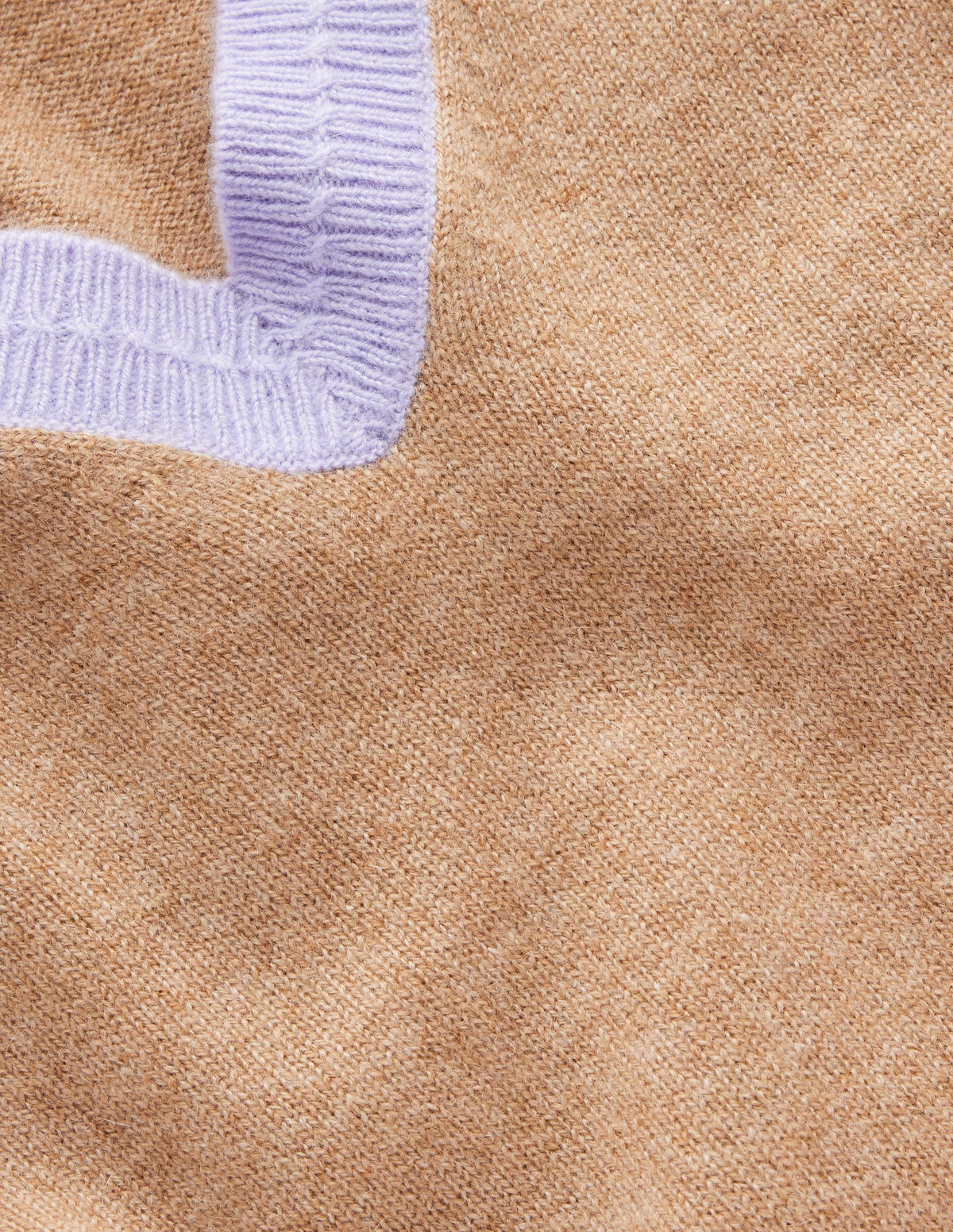 Eva Kaschmirpullover mit V-Ausschnitt-Camel Meliert Blockfarben - Image 6