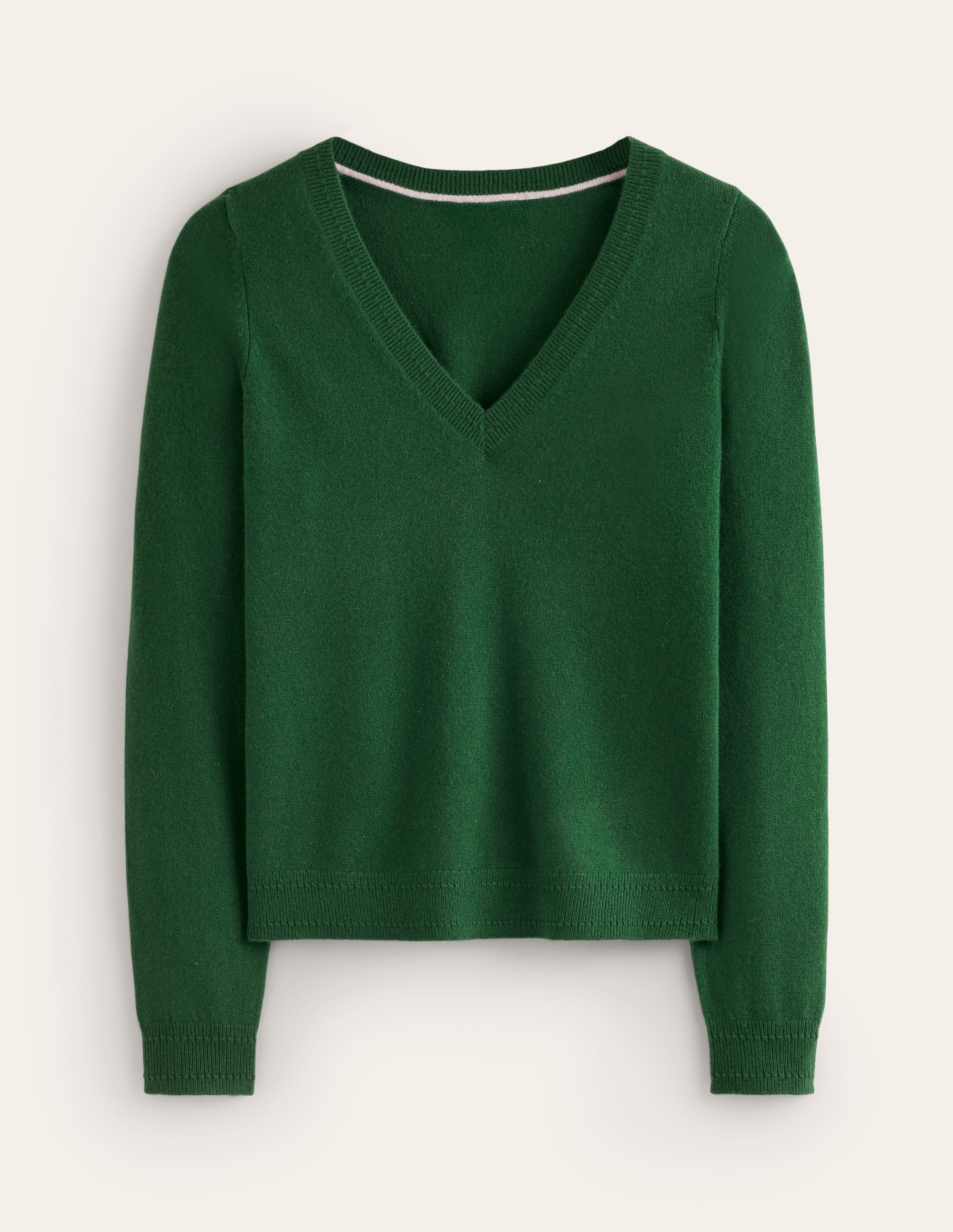 Eva Kaschmirpullover mit V-Ausschnitt-Kieferngrün - Image 5