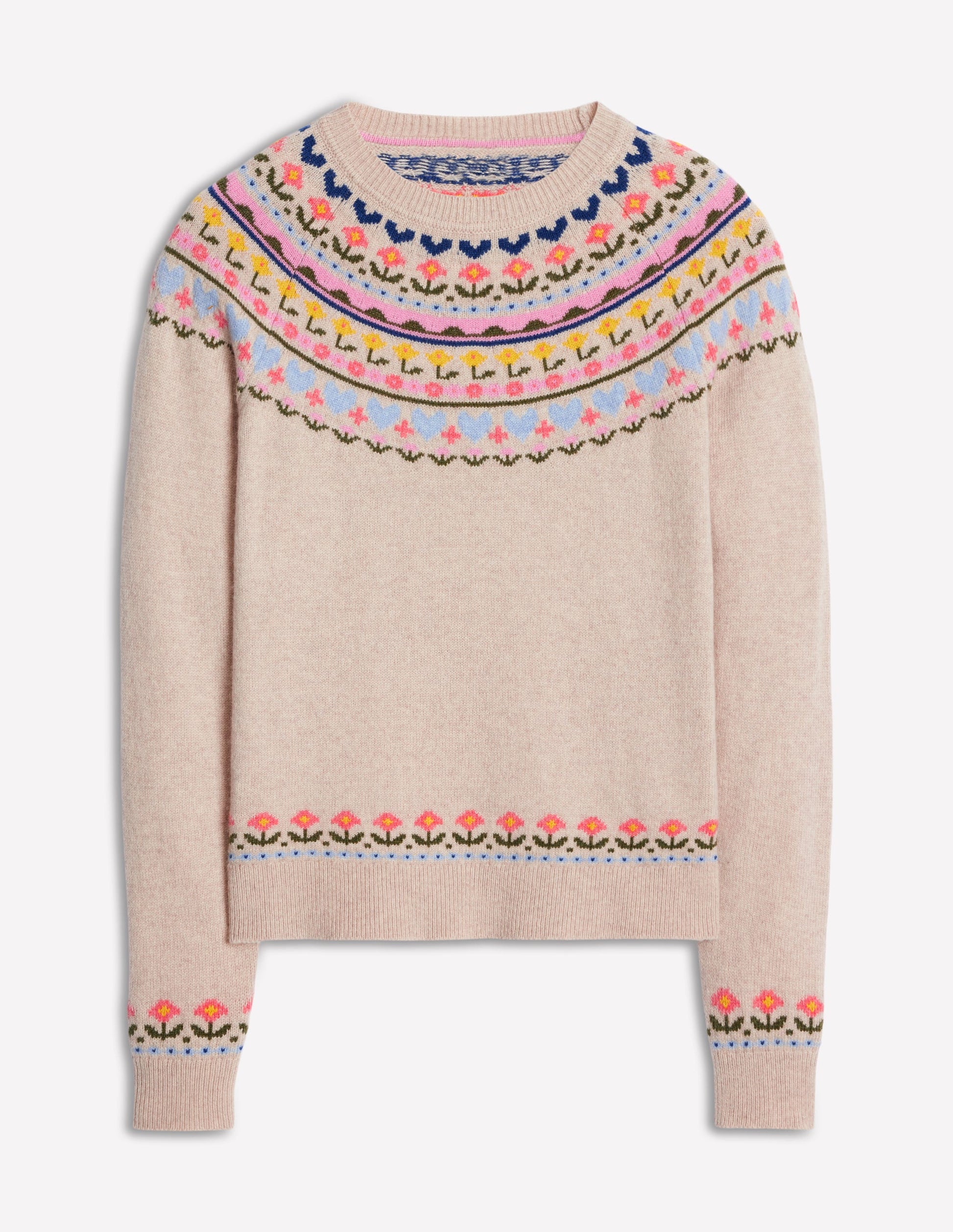 Edie Fair-Isle-Pullover-Haferflocken Meliert, Herzblume-9