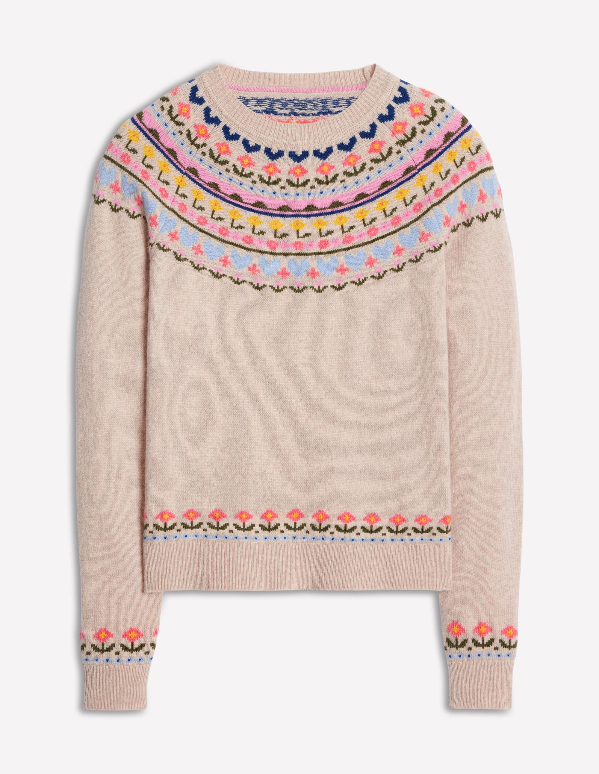 Edie Fair-Isle-Pullover-Haferflocken Meliert, Herzblume - Image 9