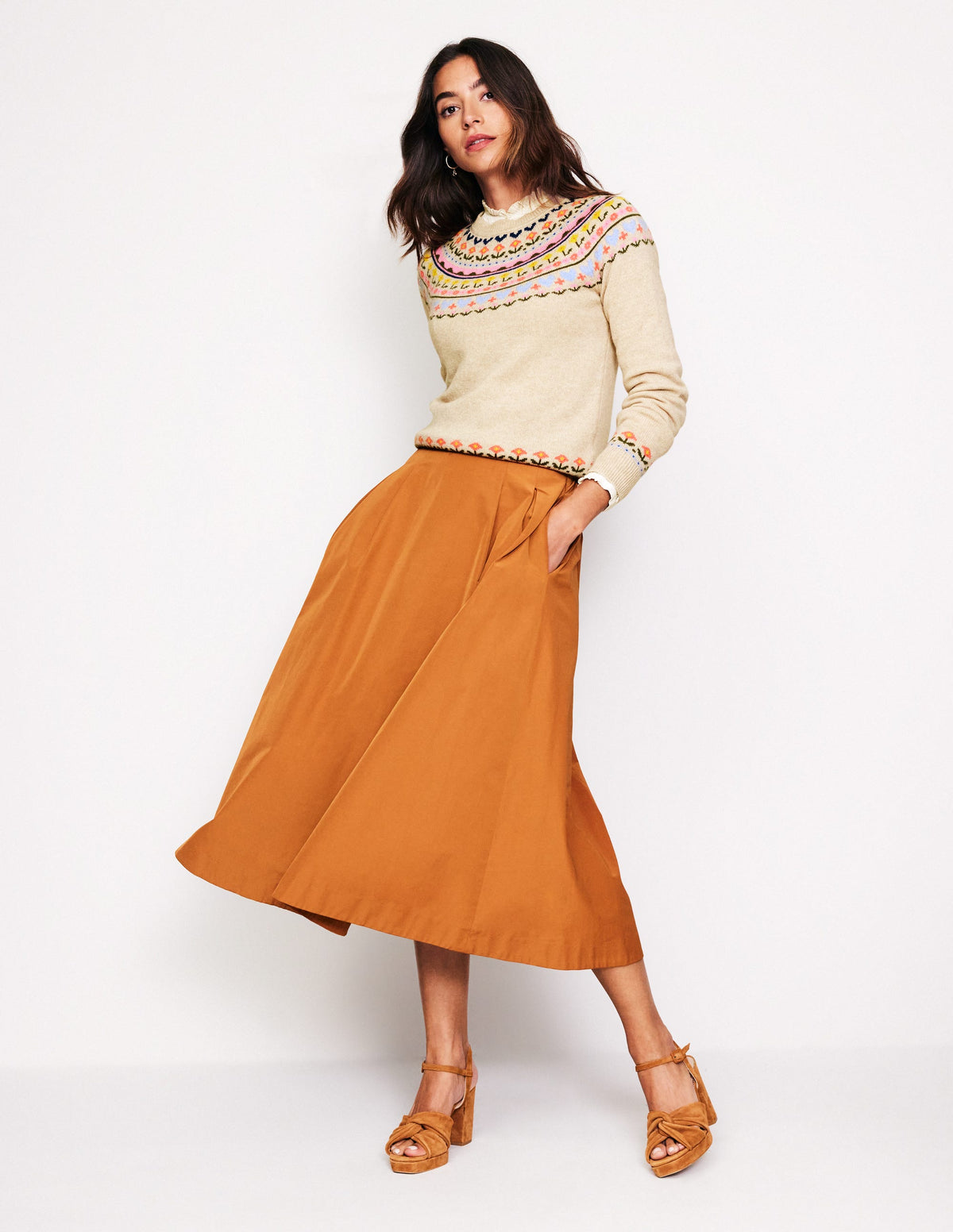 Edie Fair-Isle-Pullover-Haferflocken Meliert, Herzblume - Image 6