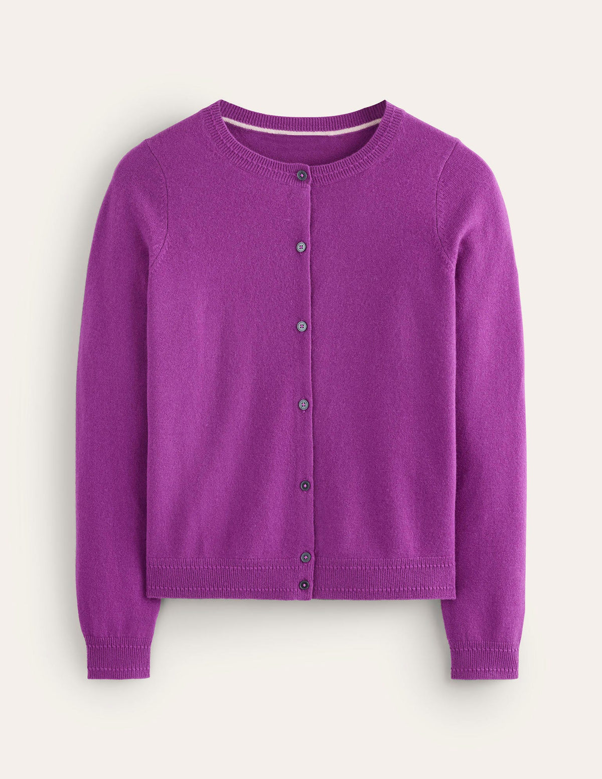 Eva Kaschmir-Strickjacke mit Rundhalsausschnitt-Amethystviolett - Image 5