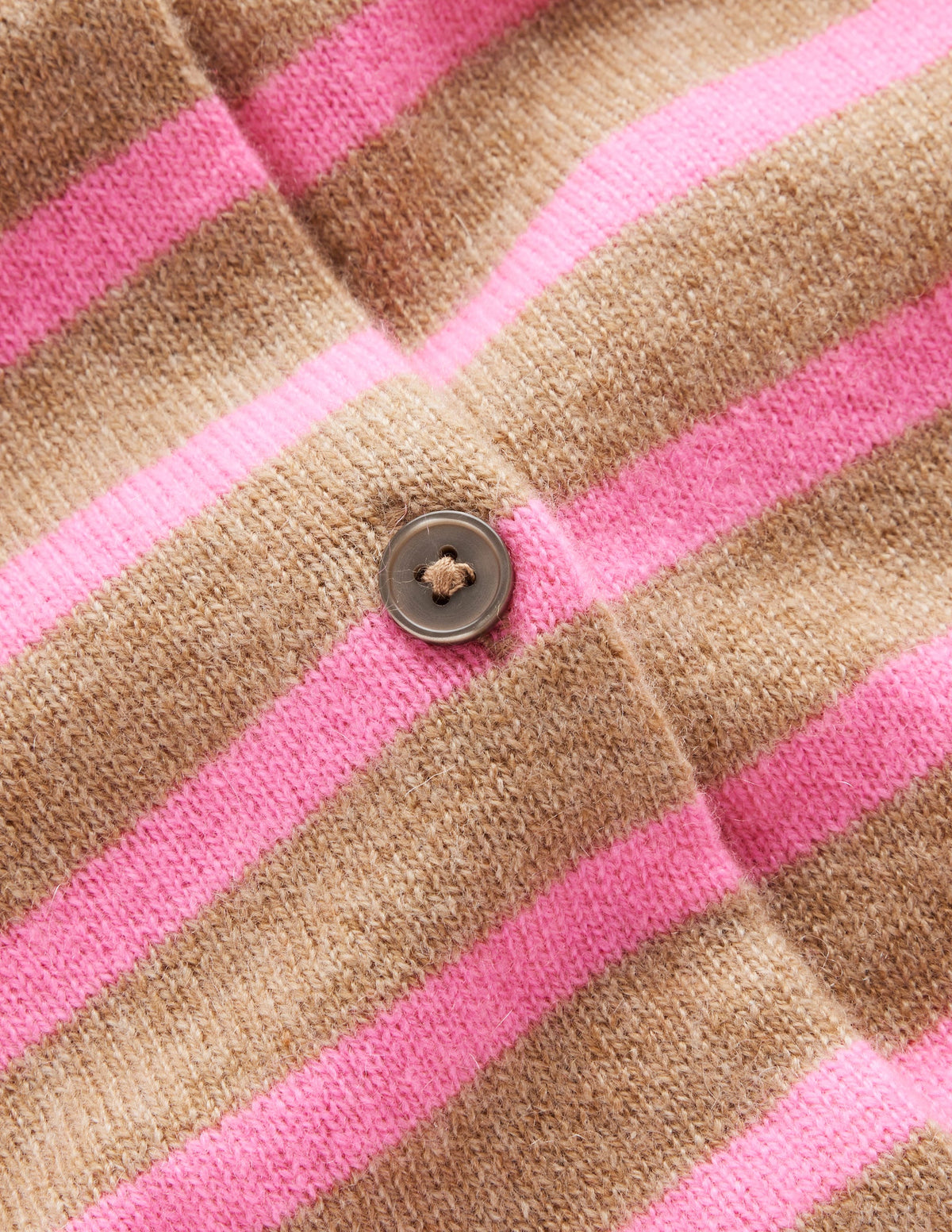 Eva Kaschmir-Strickjacke mit Rundhalsausschnitt-Kamelbraun Meliert/Neonpink - Image 6
