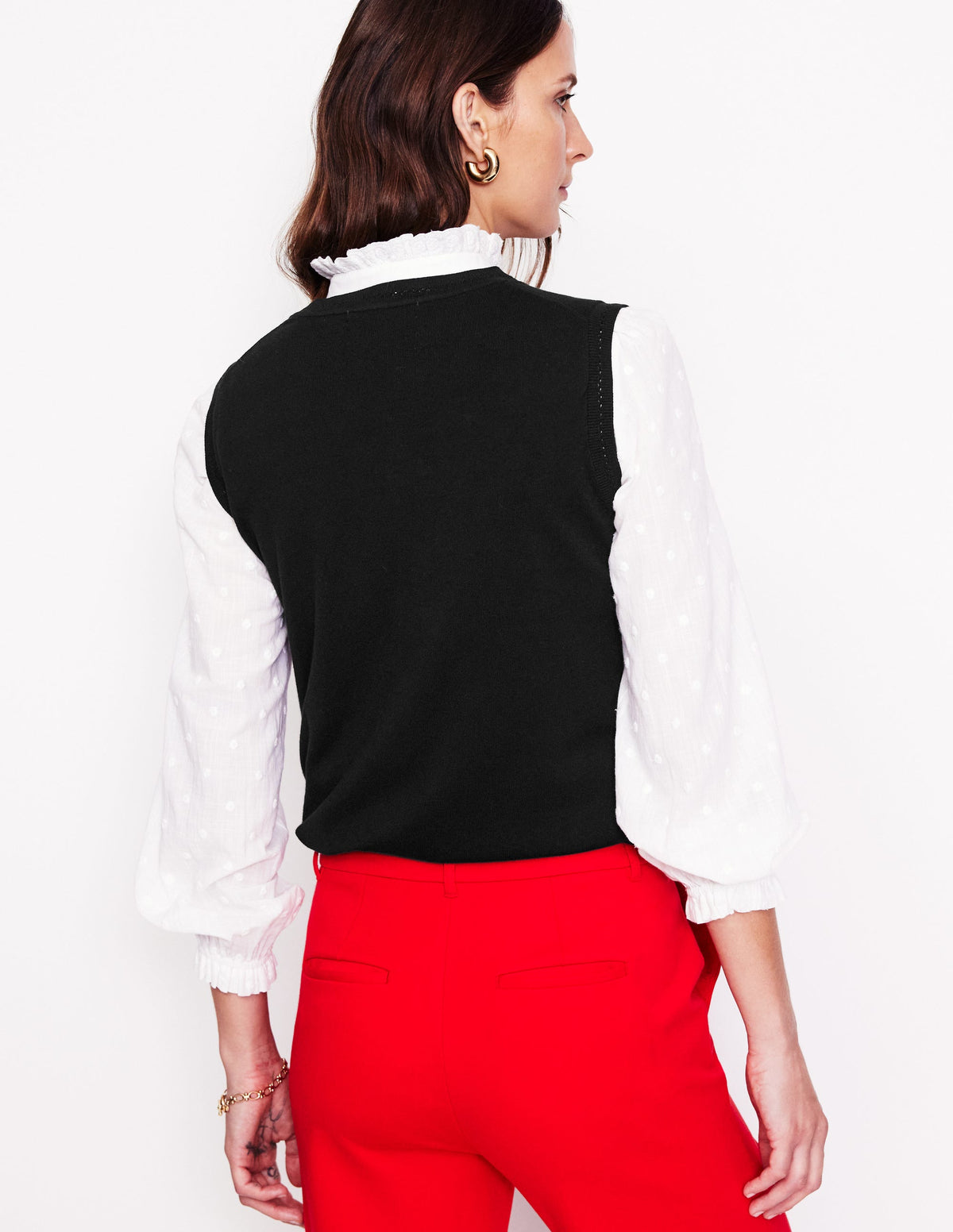 Catriona Top aus Baumwolle mit Rundhalsausschnitt-Schwarz-3