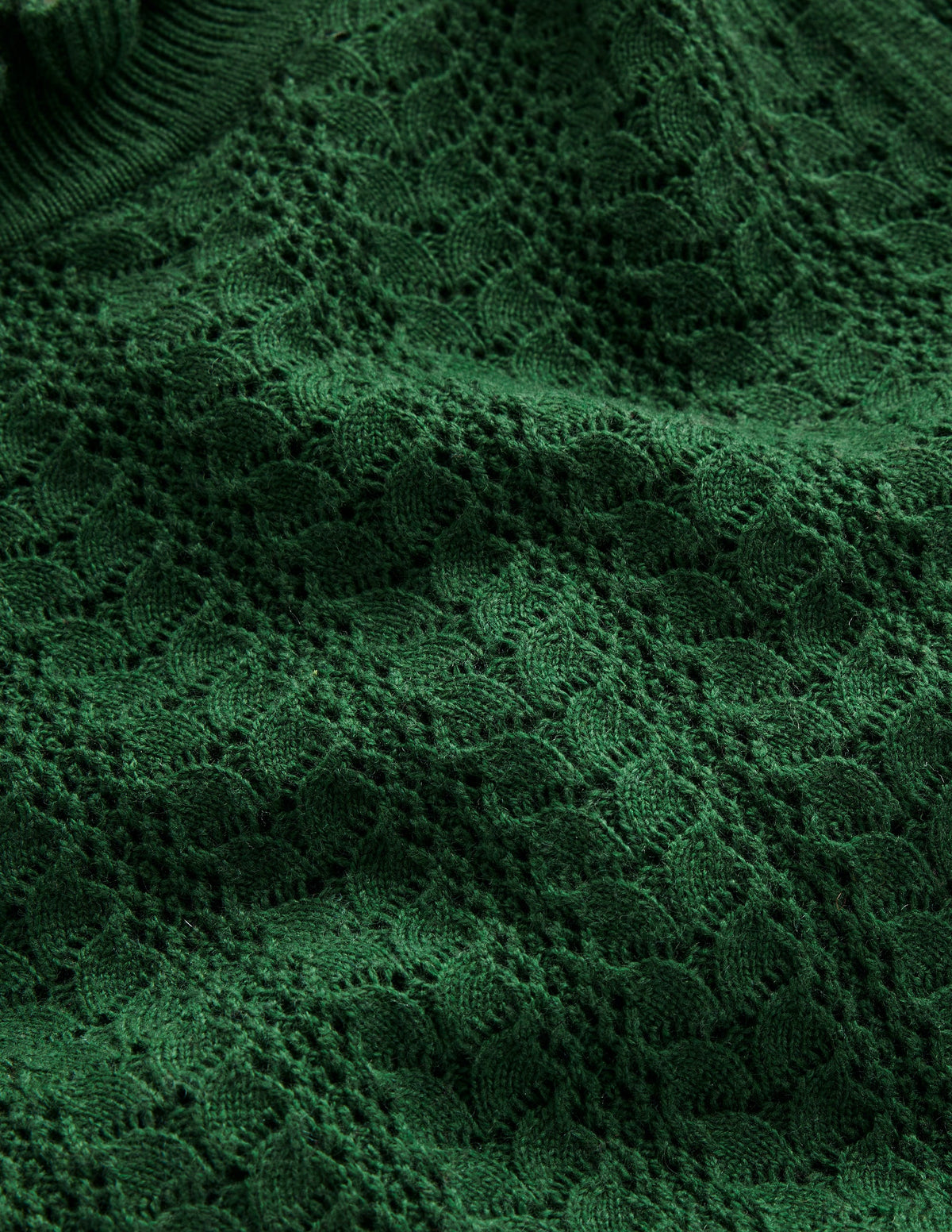 Tia Pullover mit Pointelle-Design und Rüschen-Kieferngrün-6
