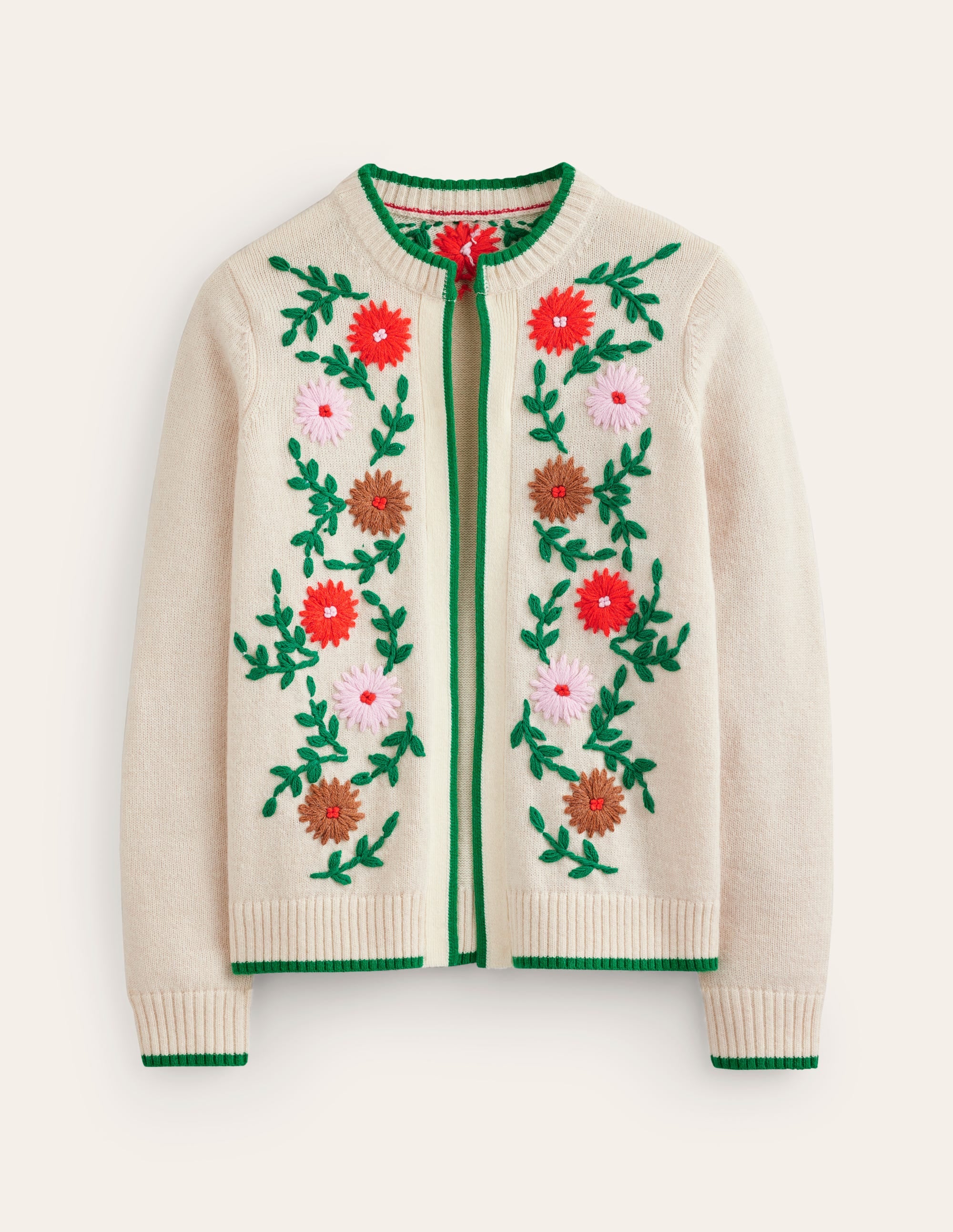 Cardigan mit Blumenstickerei-Black - Image 6