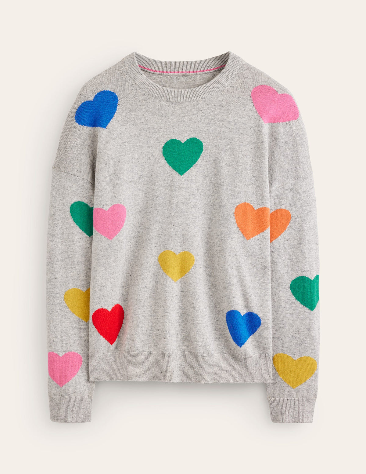 Natasha Pullover mit originellem Design-Grau, Herzen - Image 8