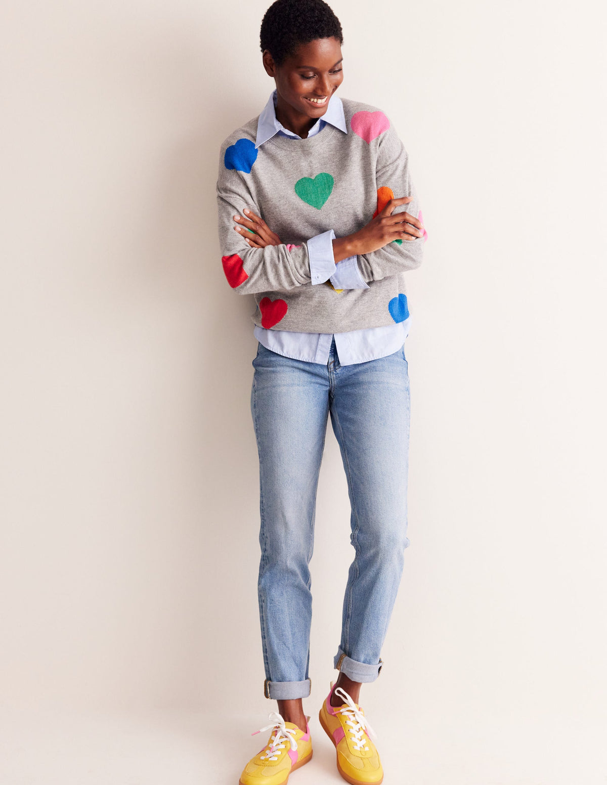Natasha Pullover mit originellem Design-Grau, Herzen-4