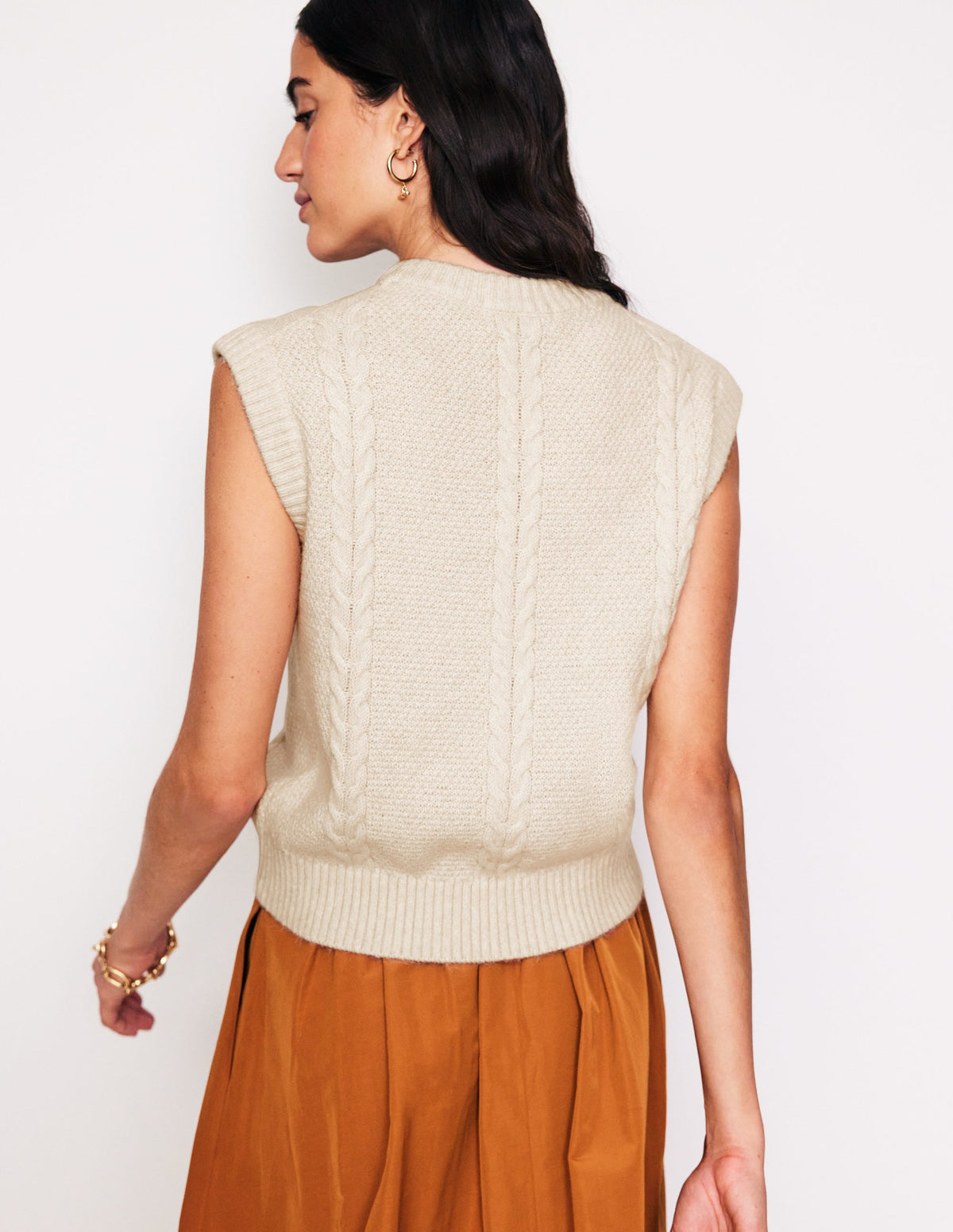 Embroidered Cable Tank-Warm Ivory-3