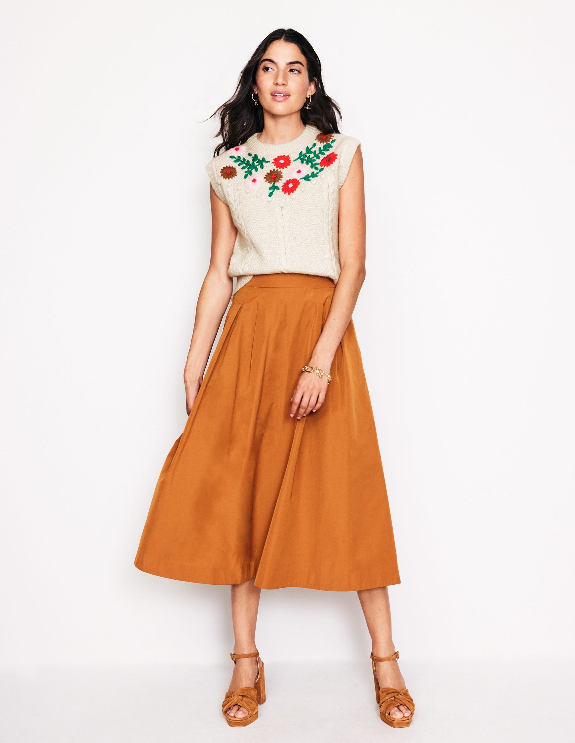 Embroidered Cable Tank-Warm Ivory-4