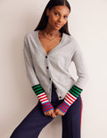 Annie Cardigan-Blaugrau Meliert